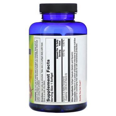 Nature’s Life, E D-Alpha & Mixed Tocopherols 1000 iu, 100 Softgels UPC 040647002104 | HiLife Vitamins