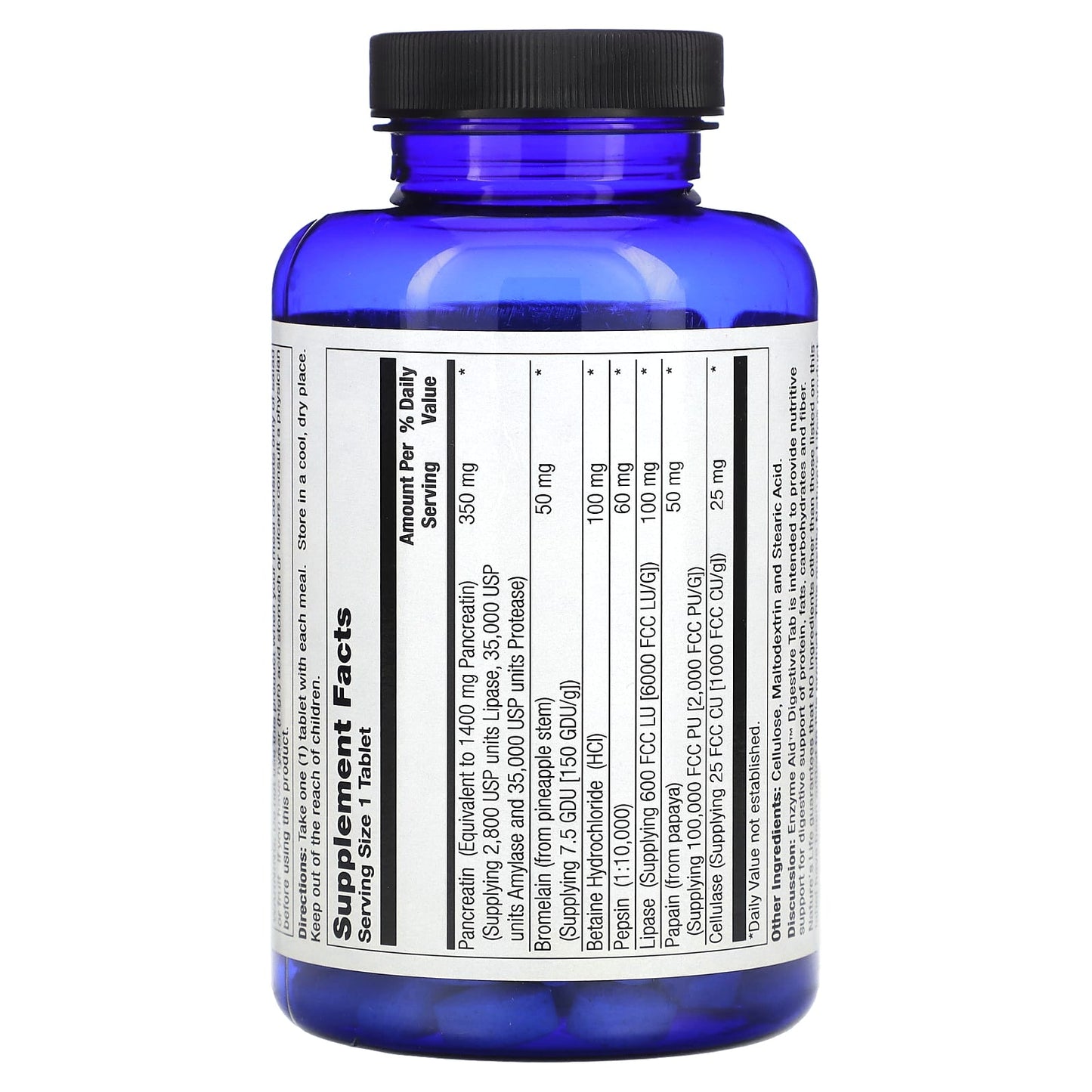 Nature’s Life, Enzyme Aid Digestive, 250 Tablets UPC 040647002142 | HiLife Vitamins