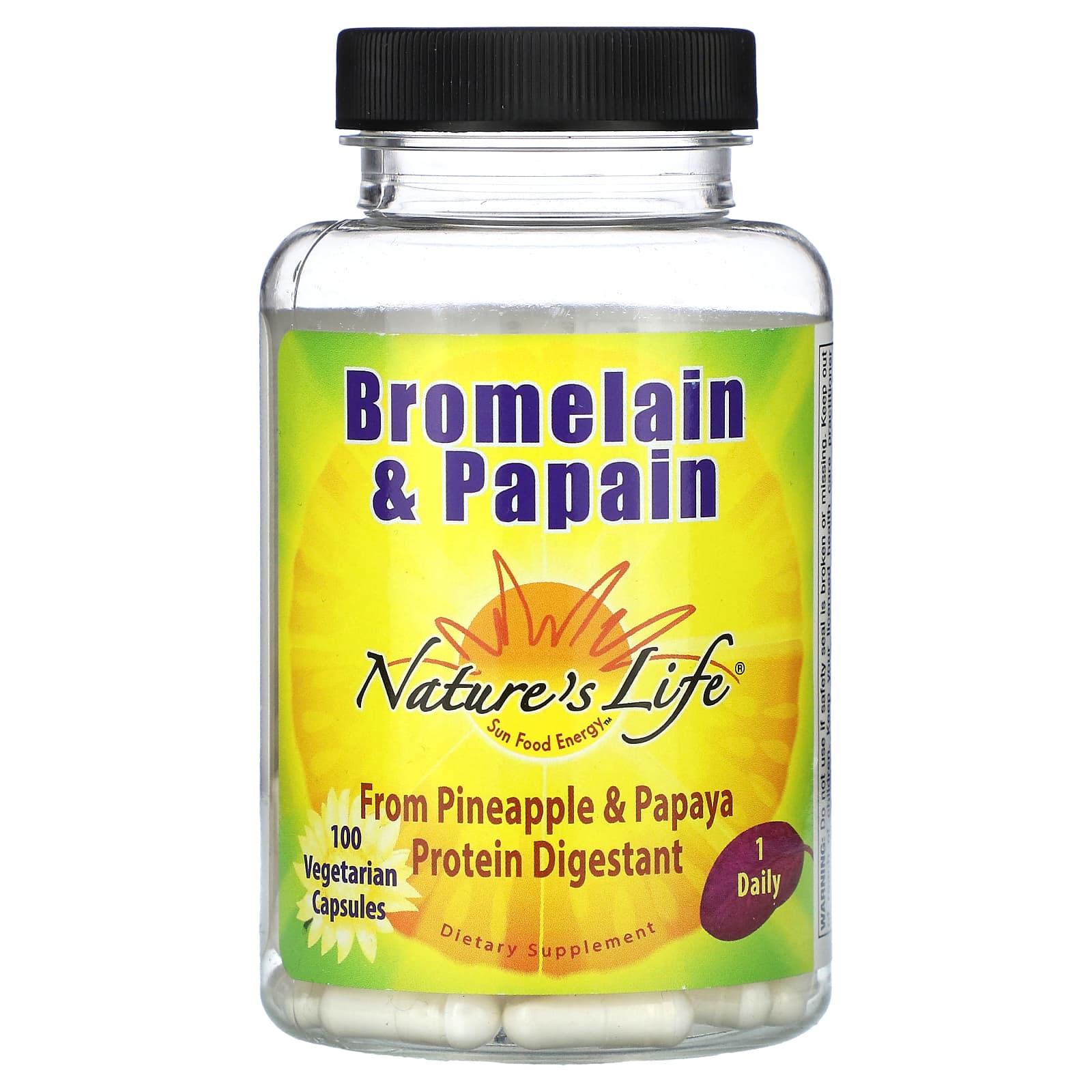 Nature’s Life, Bromelain & Papain 250/250mg, 100 Vegetarian Capsules UPC 040647003552 | HiLife Vitamins