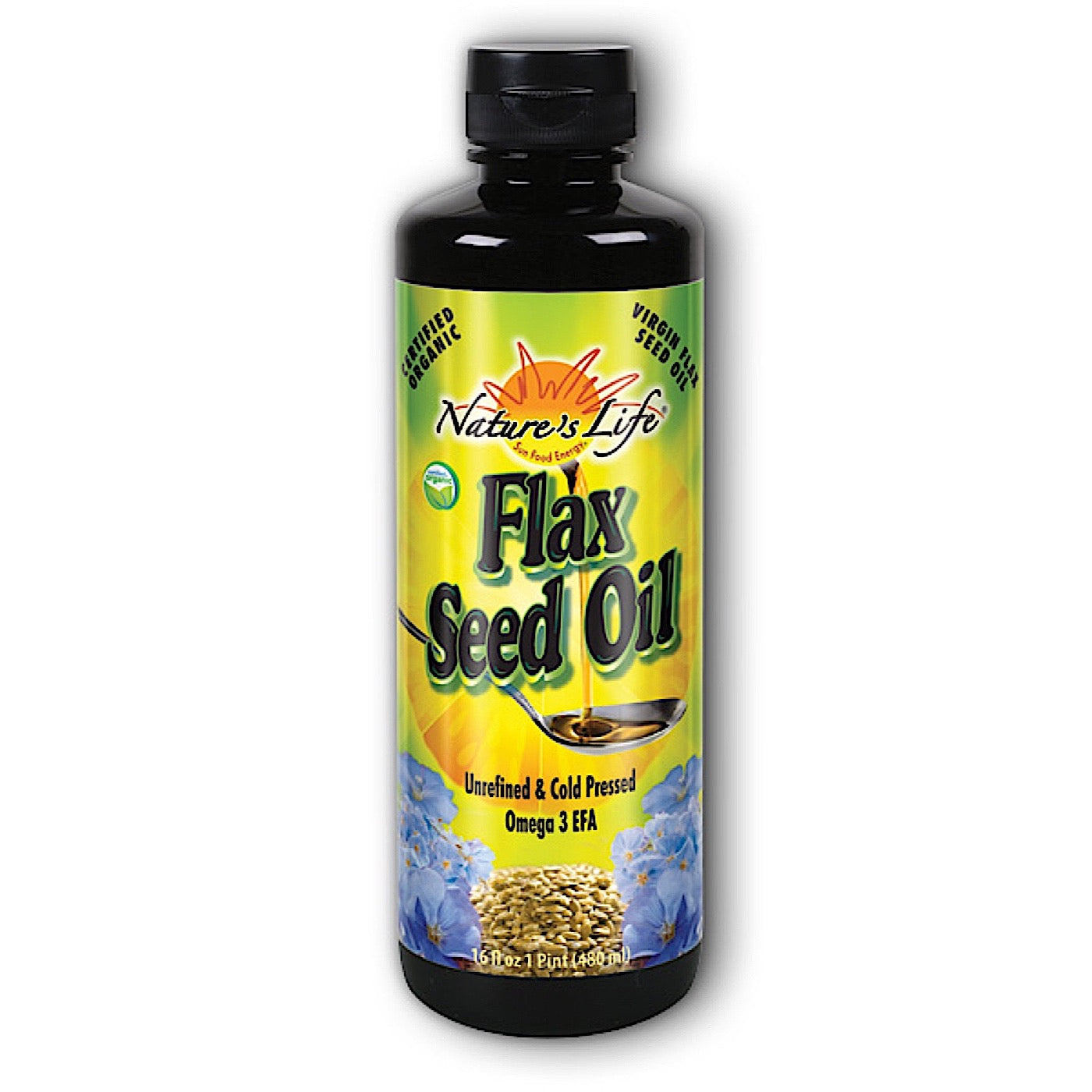 Nature’s Life, Flax Seed Oil Golden Unflv, 16 Oz UPC 040647004214 | HiLife Vitamins