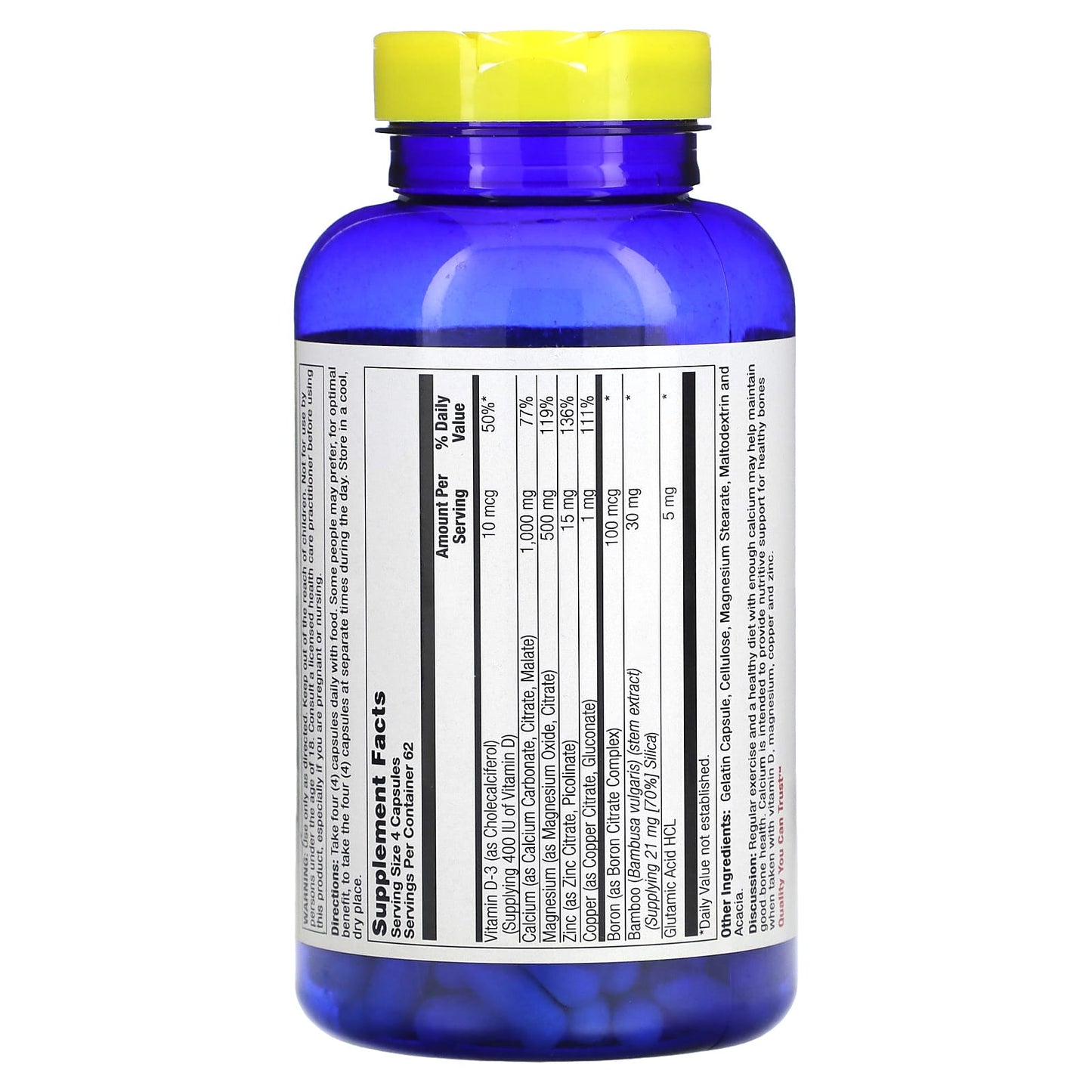 Nature’s Life, Cal/Mag/Zinc 1000/500/15 mg, 250 Capsules UPC 040647004313 | HiLife Vitamins