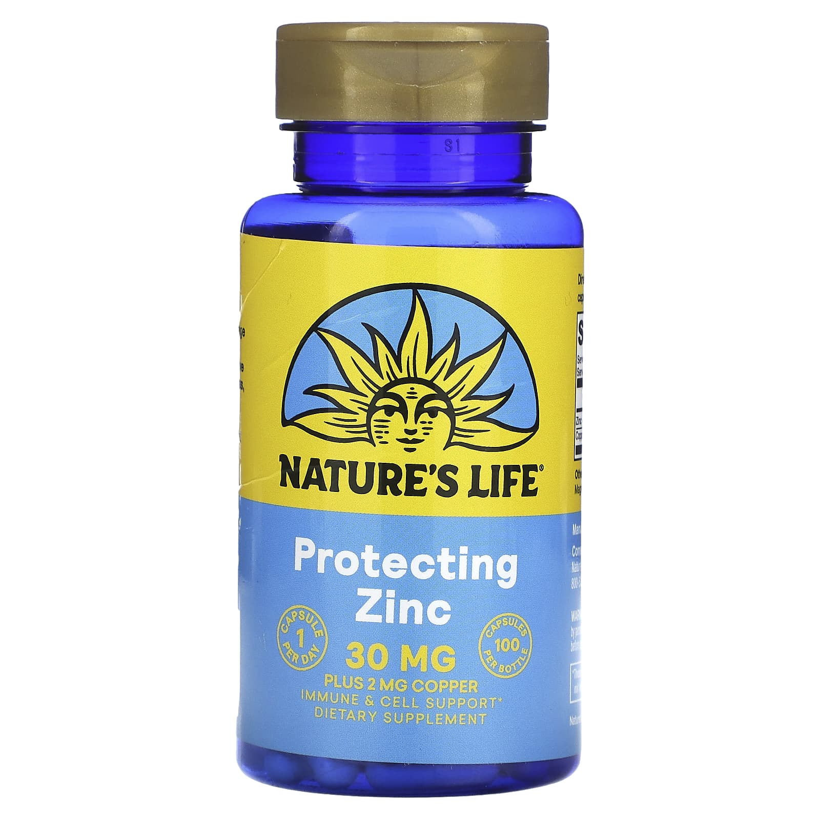 Nature’s Life, Zinc Picolinate 30mg, 100 Capsules UPC 040647004351 | HiLife Vitamins