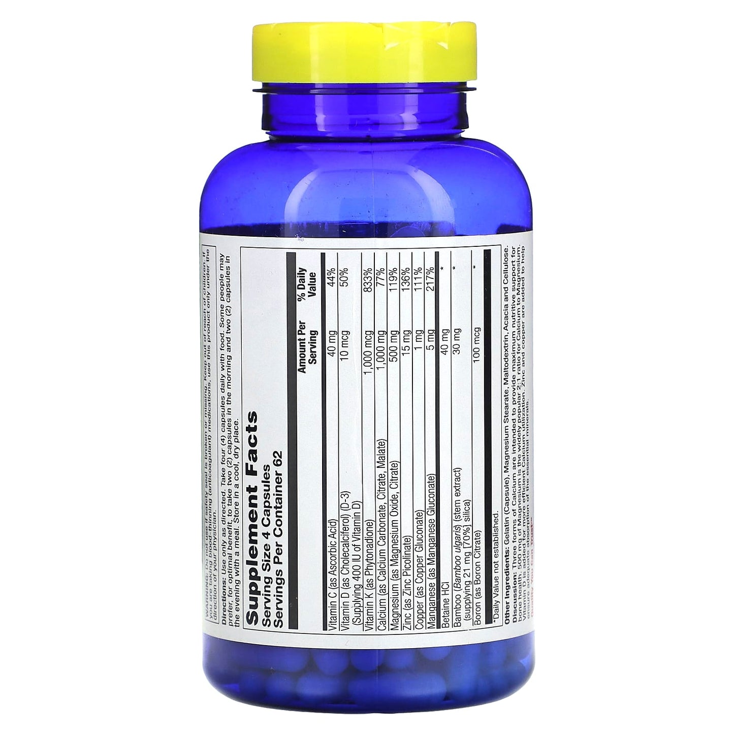 Nature’s Life, Reinforce Bone Formula, 250 Capsules UPC 040647006454 | HiLife Vitamins
