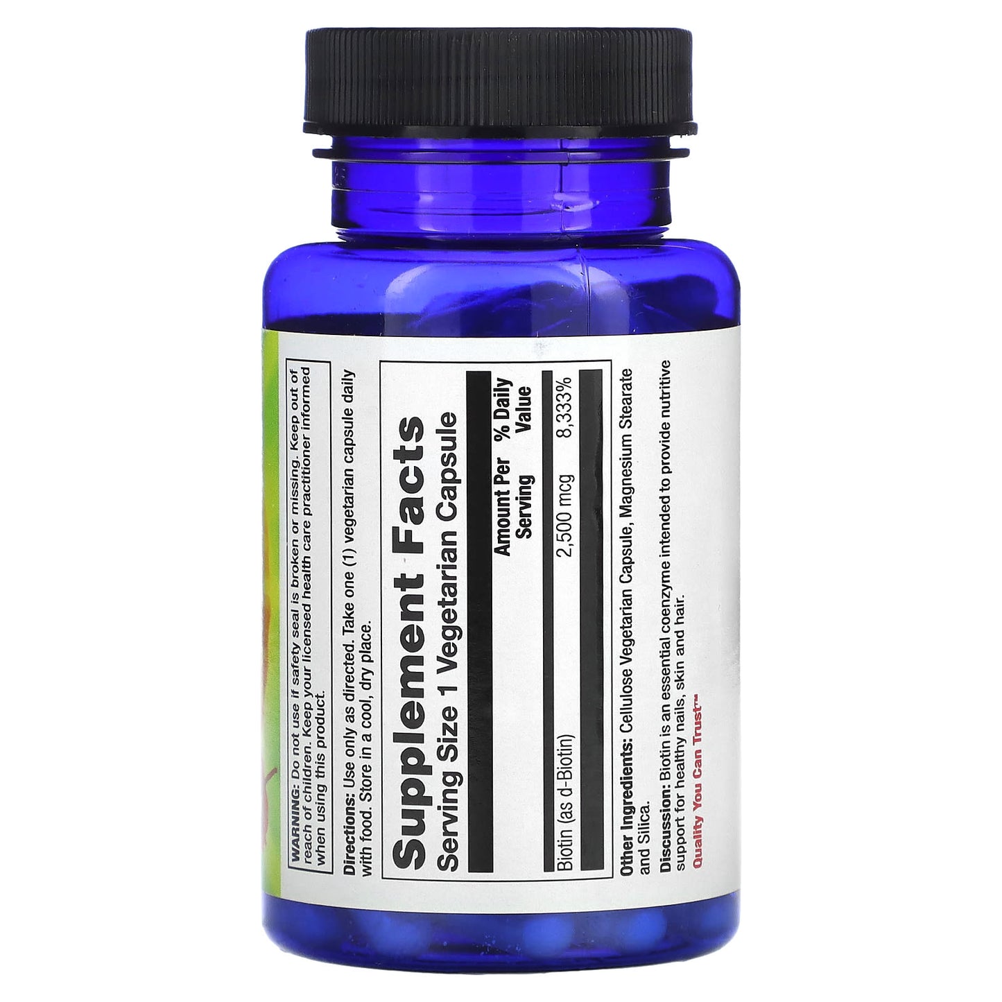 Nature’s Life, Biotin 2,500mcg, 100 Capsules UPC 040647006492 | HiLife Vitamins