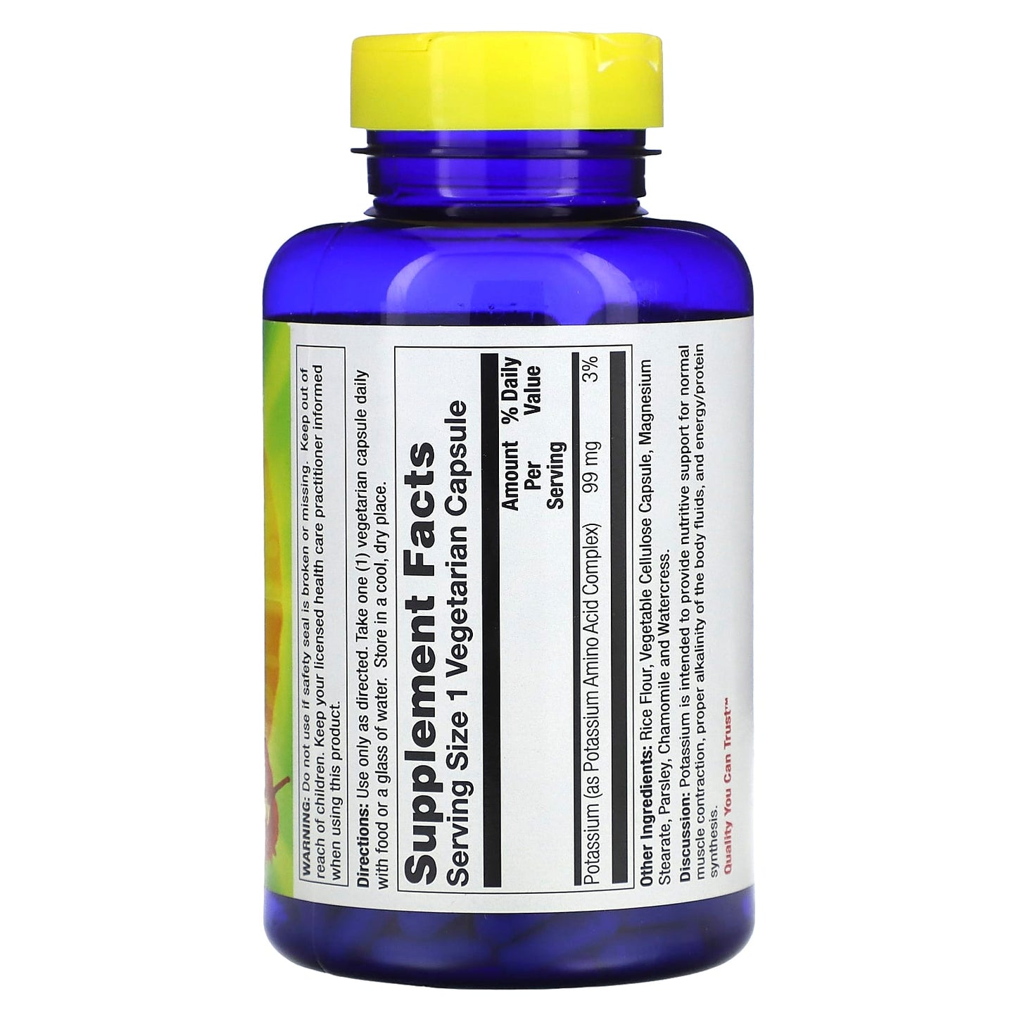 Nature’s Life, Potassium 99mg, 250 Vegetarian Capsules UPC 040647006522 | HiLife Vitamins