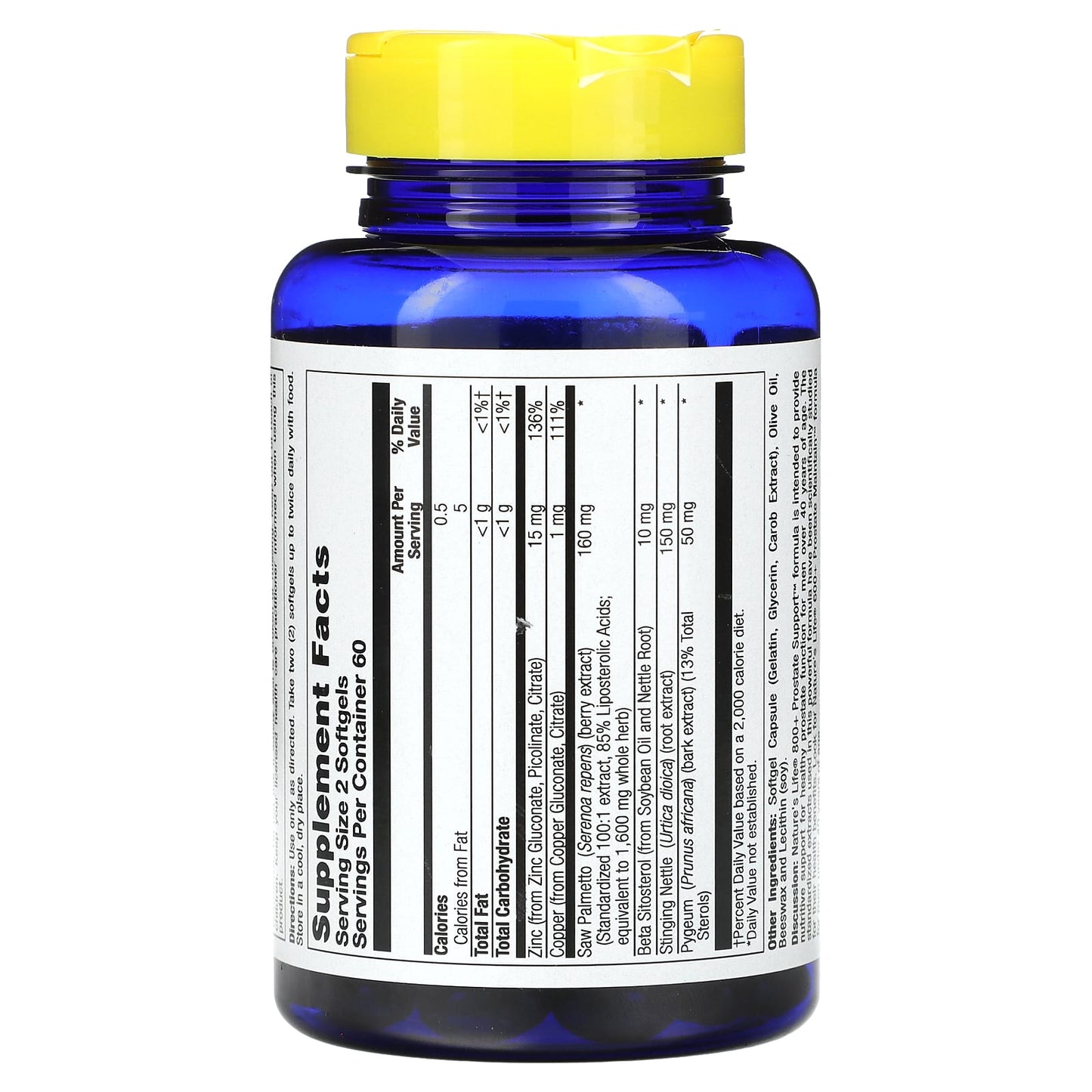 Nature’s Life, Prostate Support 800, 120 Softgels UPC 040647006584 | HiLife Vitamins