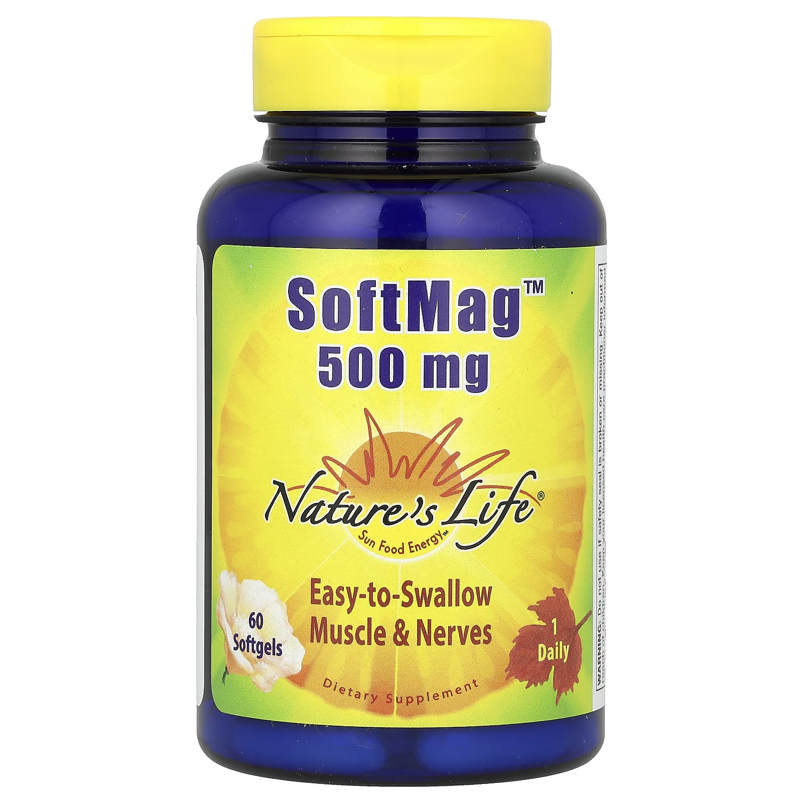 Nature’s Life, Mag Soft 500 mg, 60 Softgels UPC 040647121874 | HiLife Vitamins