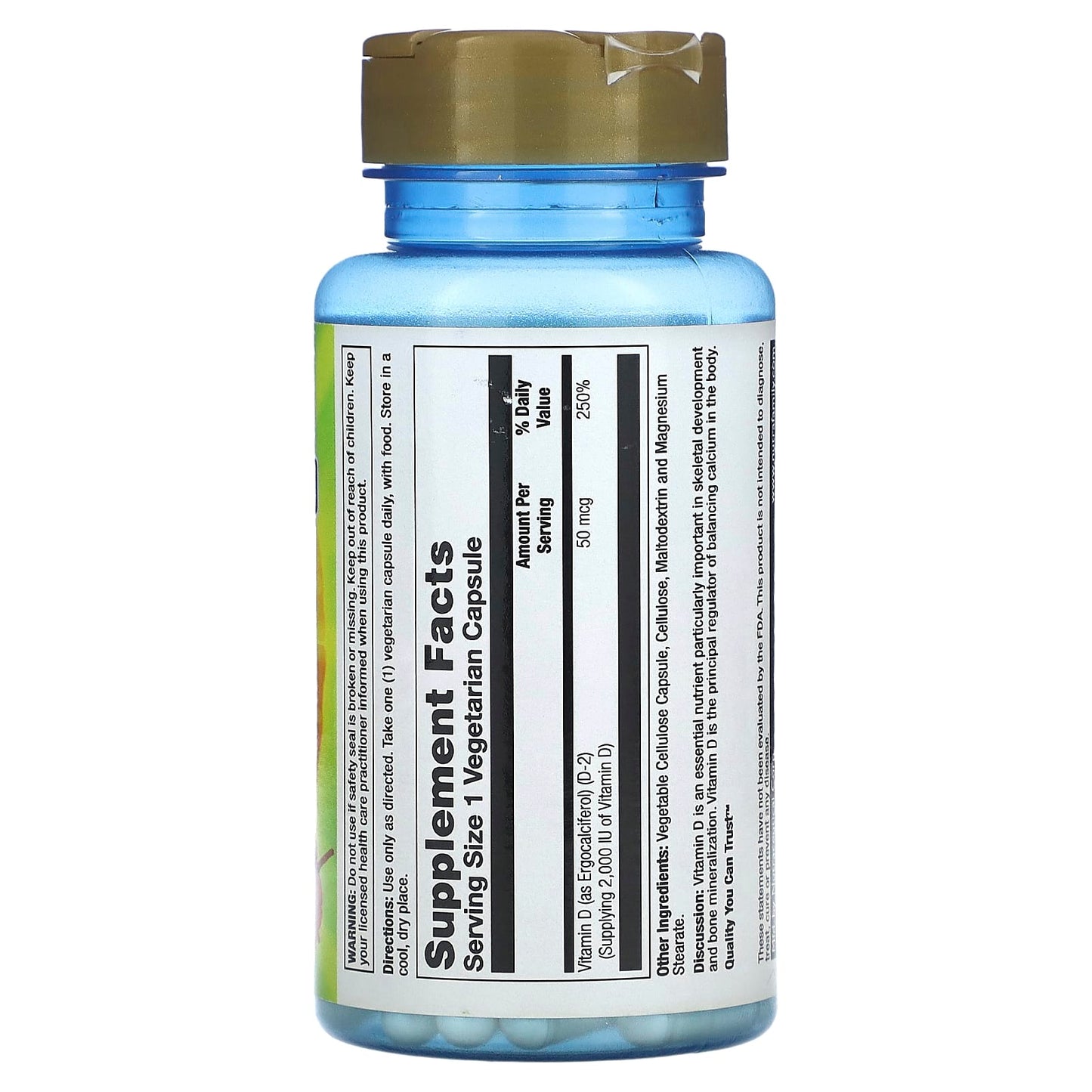 Nature’s Life, D-2 Ergocalciferol 2000 IU, 90 Capsules UPC 040647132368 | HiLife Vitamins