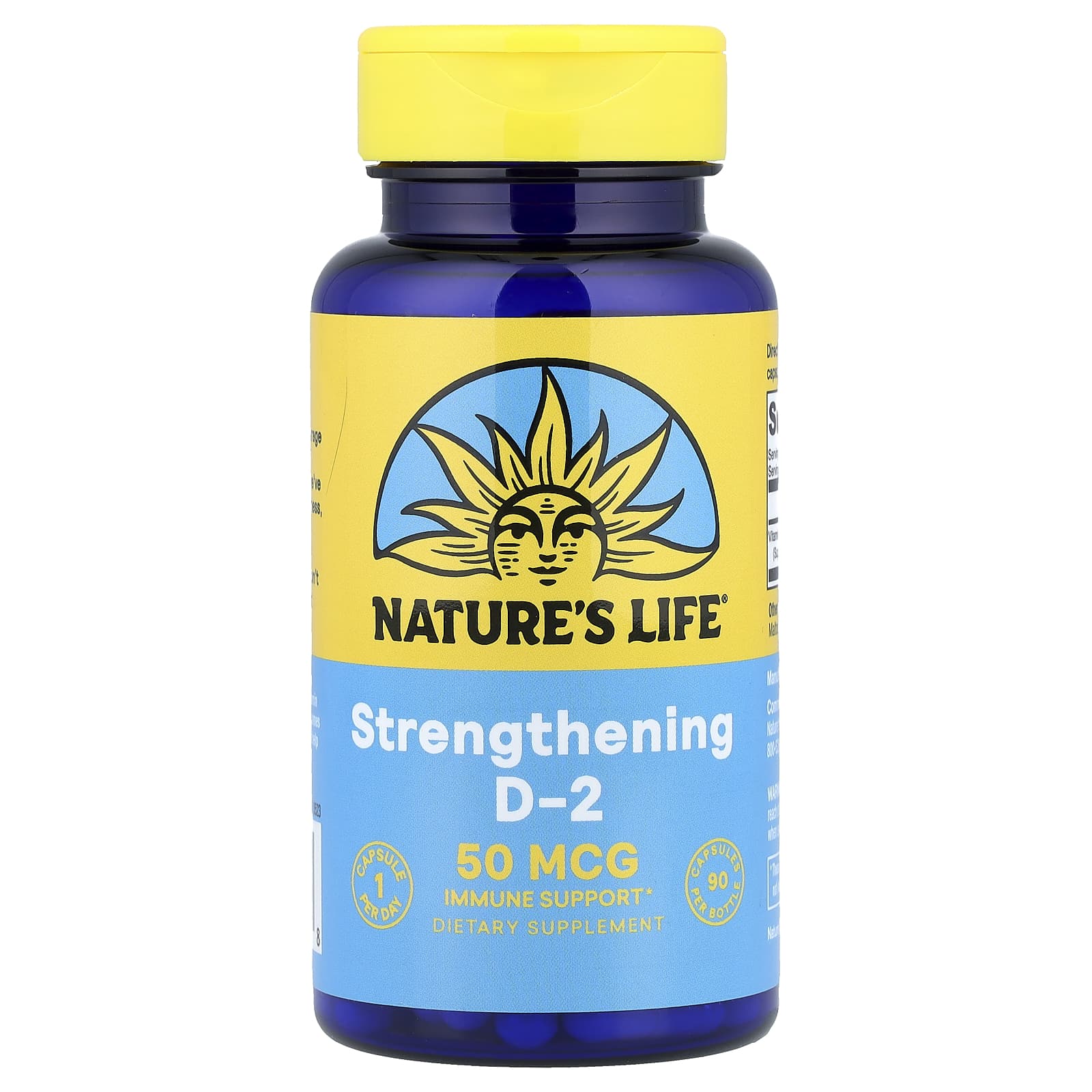 Nature’s Life, Strengthening D-2, 50 mcg (2,000 IU), 90 Capsules UPC 040647132368 | Hilife Vitamins