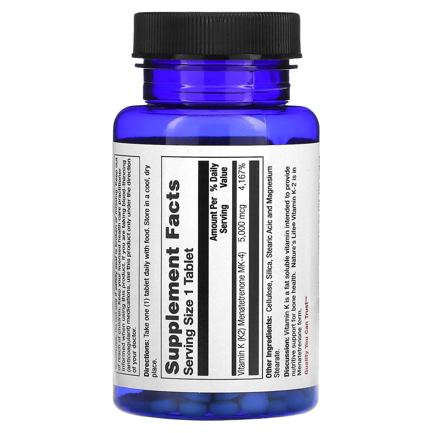 Nature’s Life, K-2, 5,000 mcg, 60 Tablets UPC 040647177116 | HiLife Vitamins