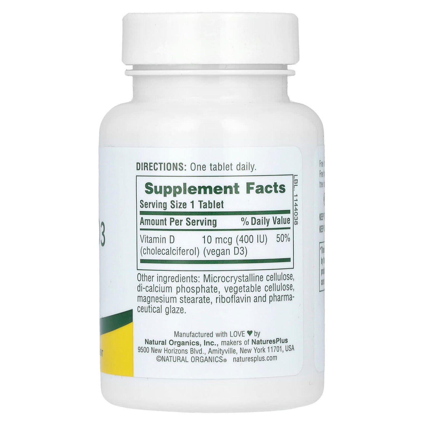 Nature's Plus, Water-Dispersible Vitamin D3, 400 IU, 90 Tablets UPC 097467009912 | Hilife Vitamins