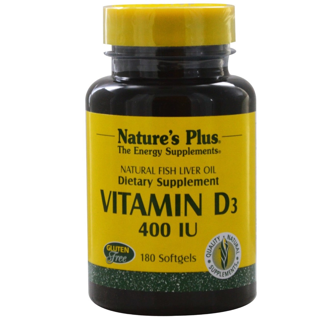 Nature's Plus, Vitamin D3 Natural 400 IU, 180 Softgels UPC 097467010406 | Hilife Vitamins