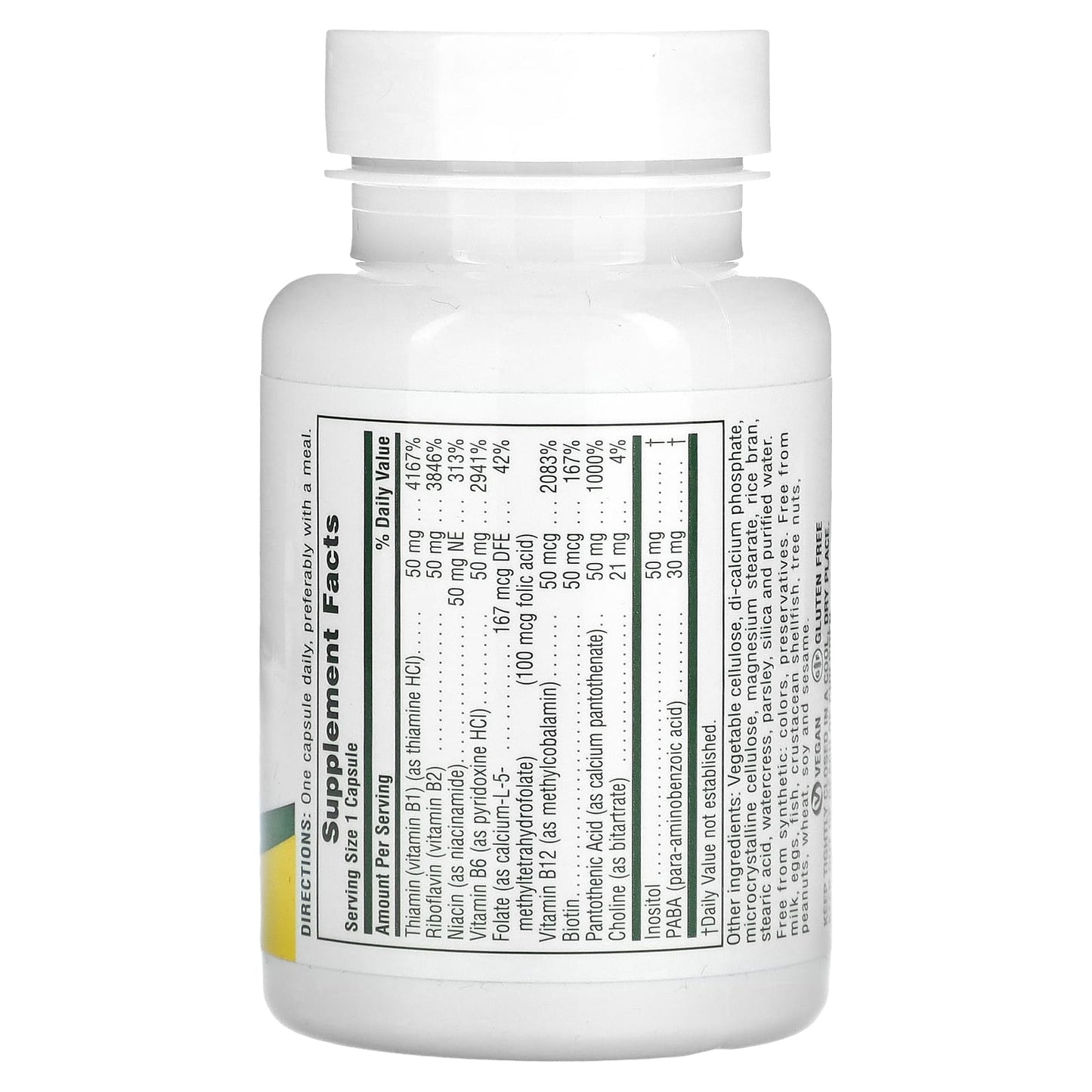 Nature's Plus, Super B-50, 60 Vegetarian Capsules UPC 097467013100 | Hilife Vitamins