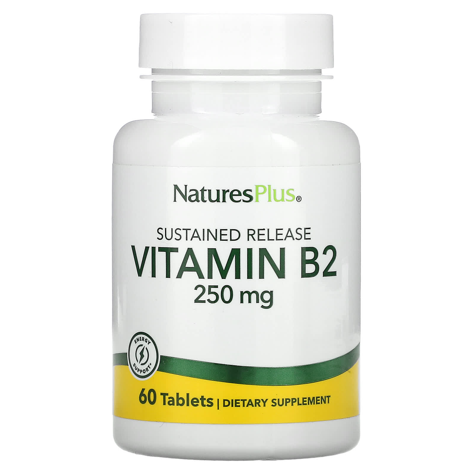 Nature's Plus, Vitamin B2, 250 mg, 60 Tablets UPC 097467016354 | Hilife Vitamins