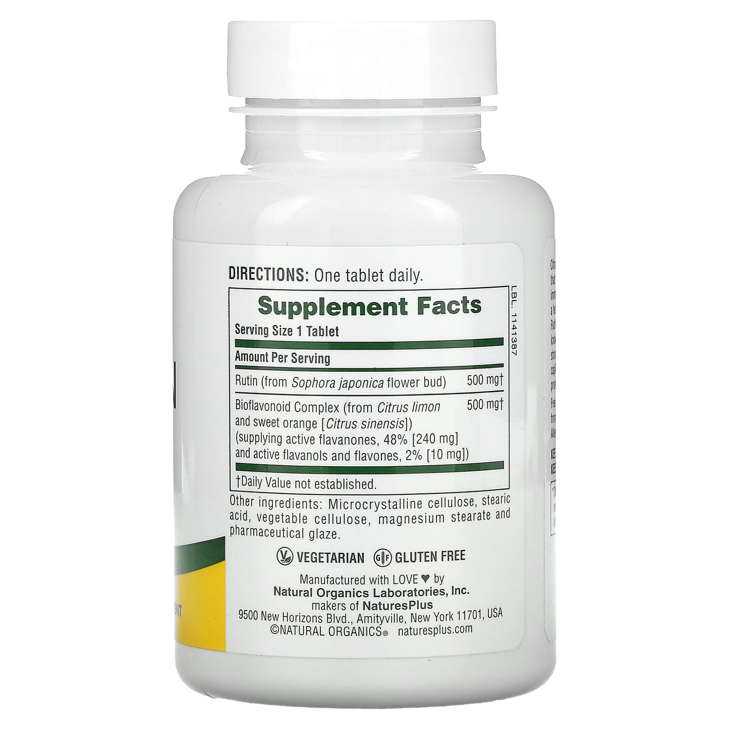 Nature's Plus, Biorutin, 1000 mg, 90 Tablets UPC 097467025615 | Hilife Vitamins