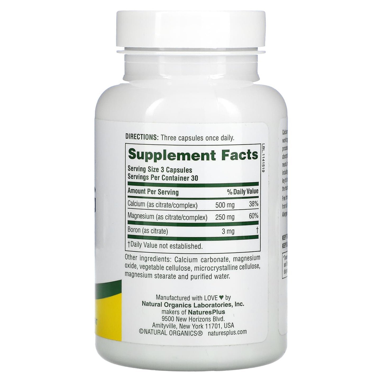 Nature's Plus, Cal/Mag Citrate, 90 Vegetarian Capsules UPC 097467033696 | Hilife Vitamins