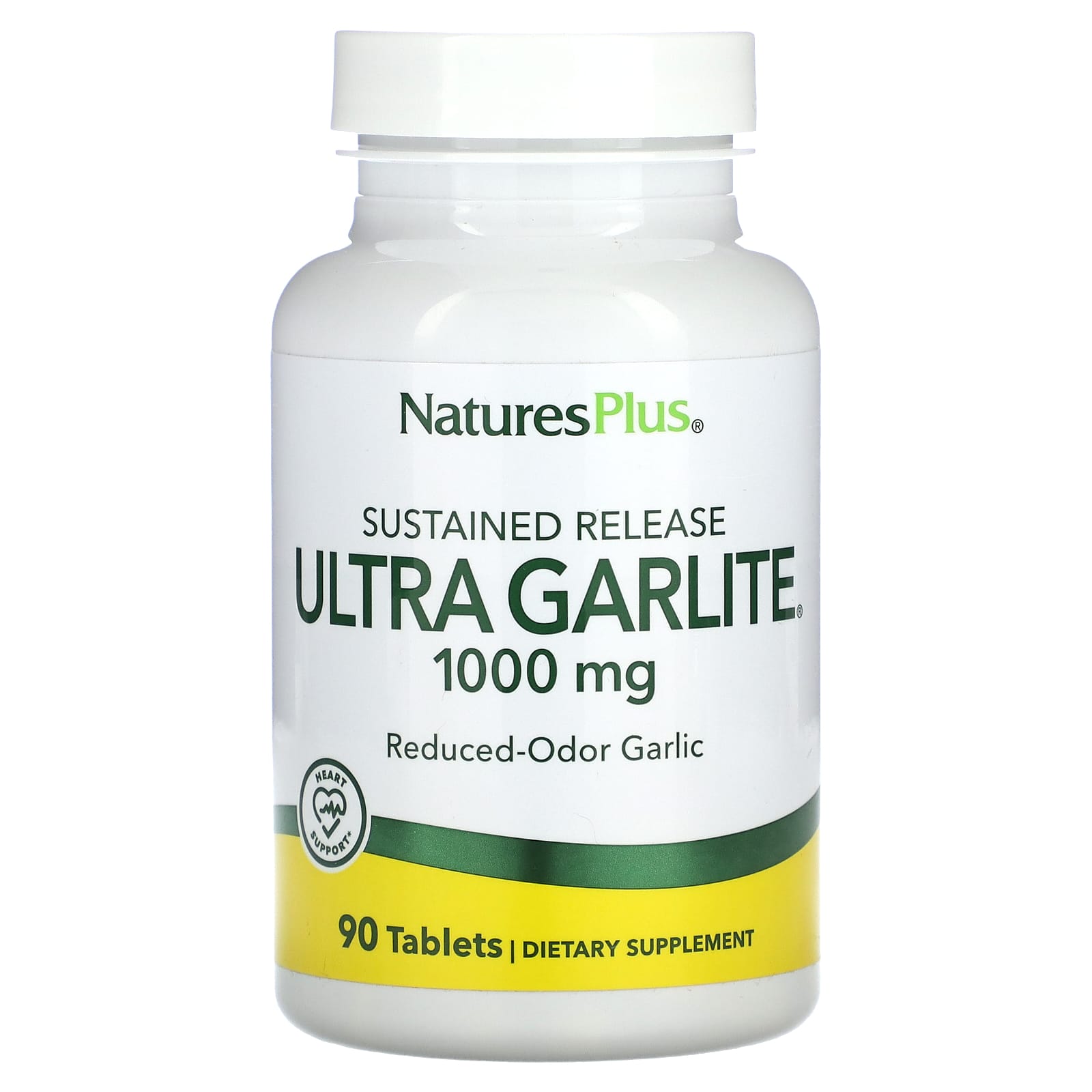 Nature's Plus, Sustained Release, Ultra Garlite, 1000 mg, 90 Tablets UPC 097467039643 | Hilife Vitamins