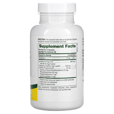 Nature's Plus, Egg Yolk Lecithin, 600 mg, 180 Capsules UPC 097467041738 | Hilife Vitamins