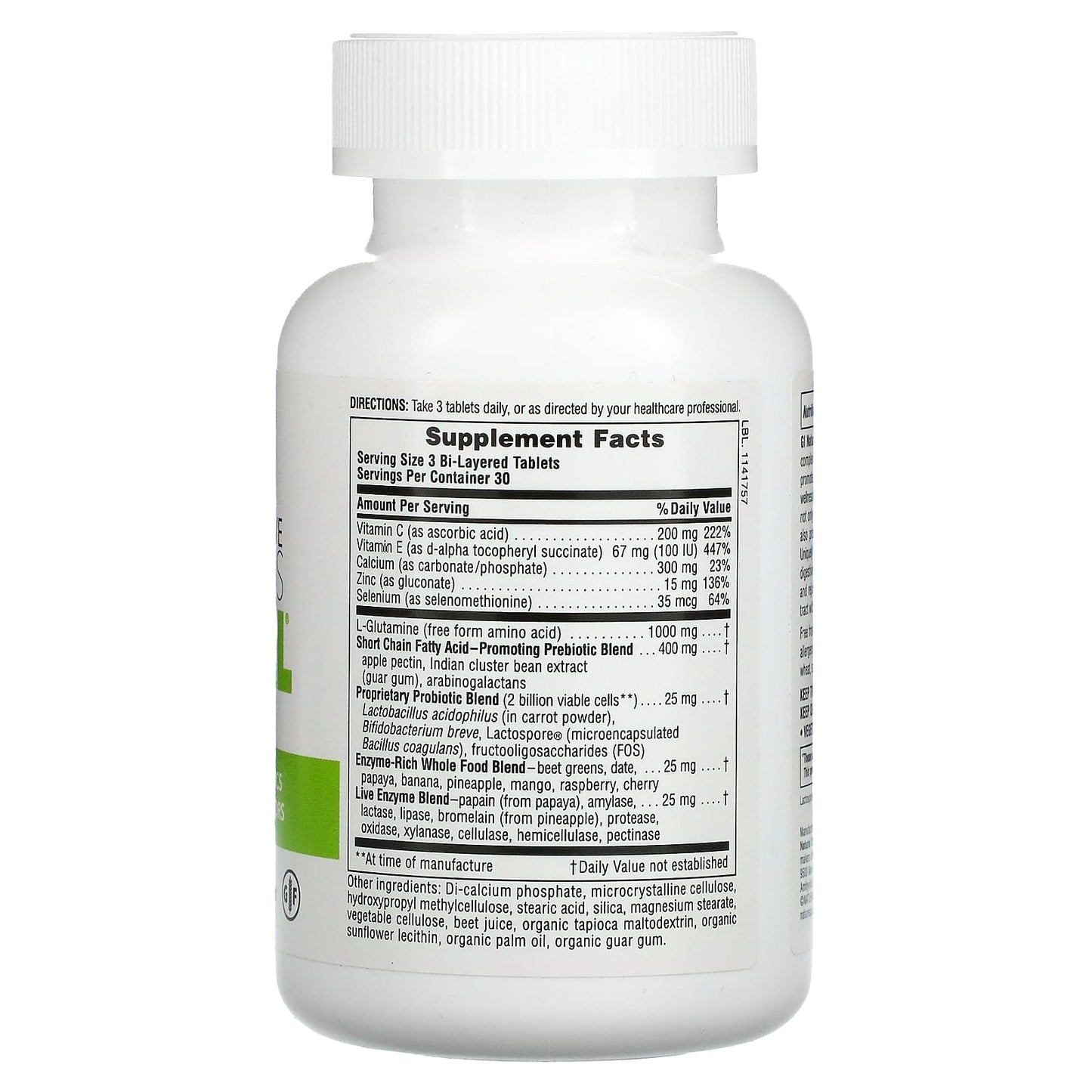 Nature's Plus, Total Digestive Wellness, GI Natural, 90 Tablets UPC 097467043862 | HiLife Vitamins