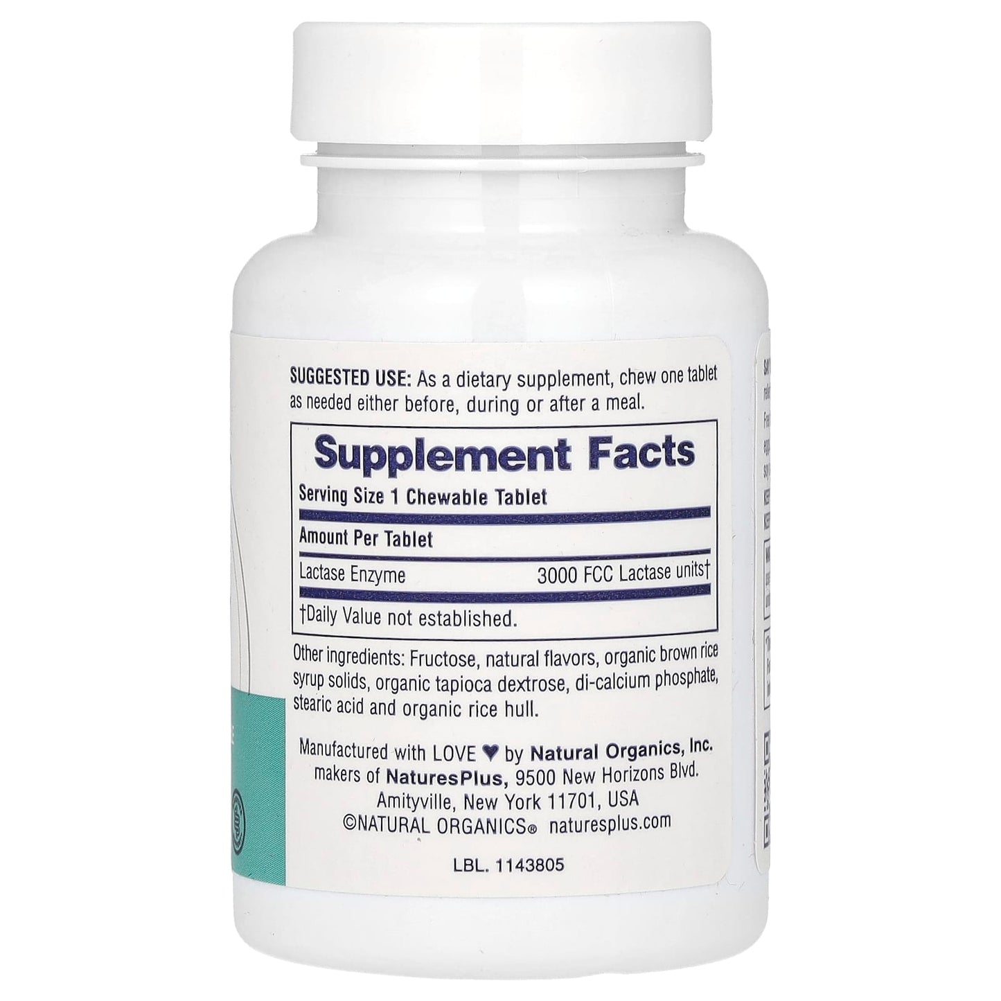 Nature's Plus, Chewable, Say Yes to Dairy, Lactase Enzyme Digestive Aid, French Vanilla Flavor, 50 Chewables UPC 097467044401