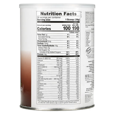 Nature's Plus, Spiru-Tein, High Protein Energy Meal, Chocolate, 2.1 Lbs (952g) Powder Mix UPC 097467045712 | Hilife Vitamins