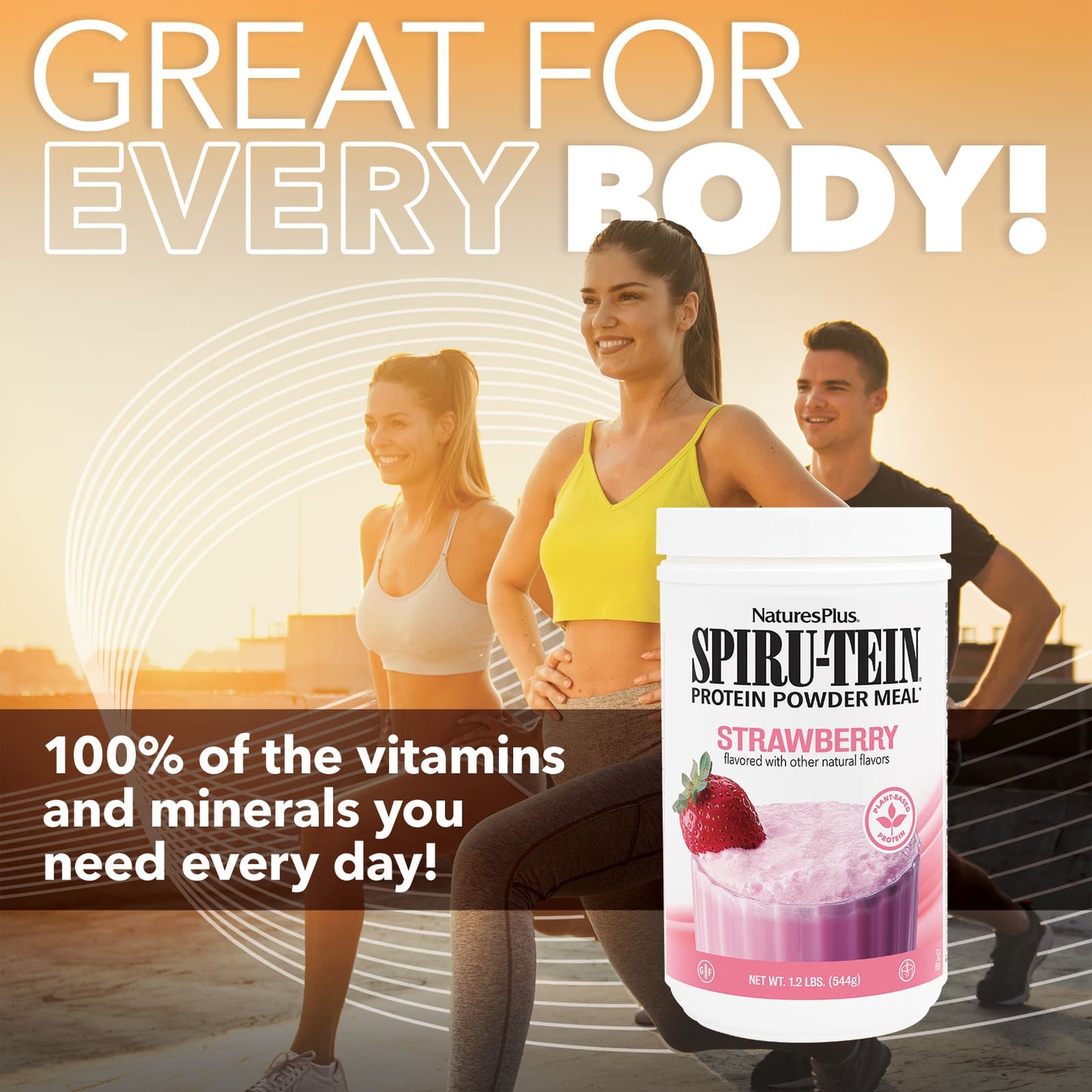 Nature’s Plus, Spiru-Tein, Protein Powder Meal, Strawberry, 1.2 Lbs (544g) Powder Mix UPC 097467045736 | HiLife Vitamins