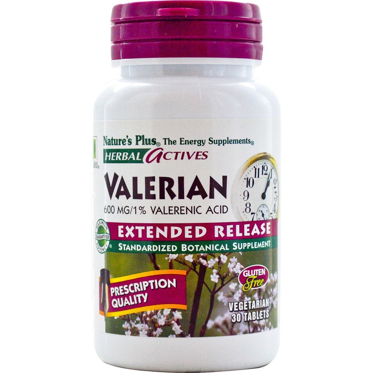 Nature's Plus, Herbal Actives, Valerian, Extended Release, 600 mg, 30 Tablets UPC 097467073548 | Hilife Vitamins