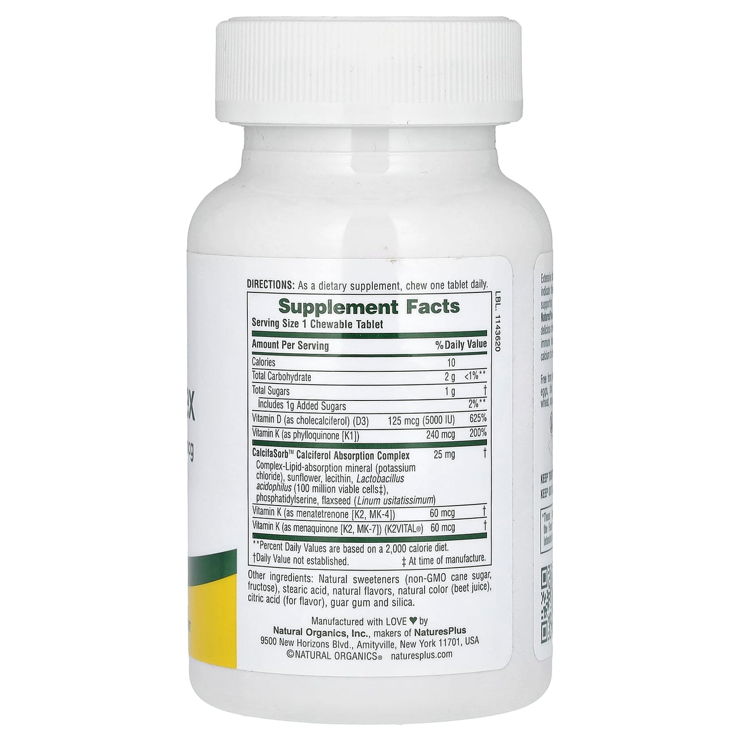 Nature’s Plus, Chewable D & K Complex, Mixed Berry, 60 Tablets UPC 097467104389 | HiLife Vitamins