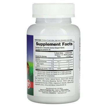 Nature's Plus, MagKidz, Animal Parade, Children's Chewable Magnesium, Cherry, 100 mg, 90 Animal-Shaped Tablets