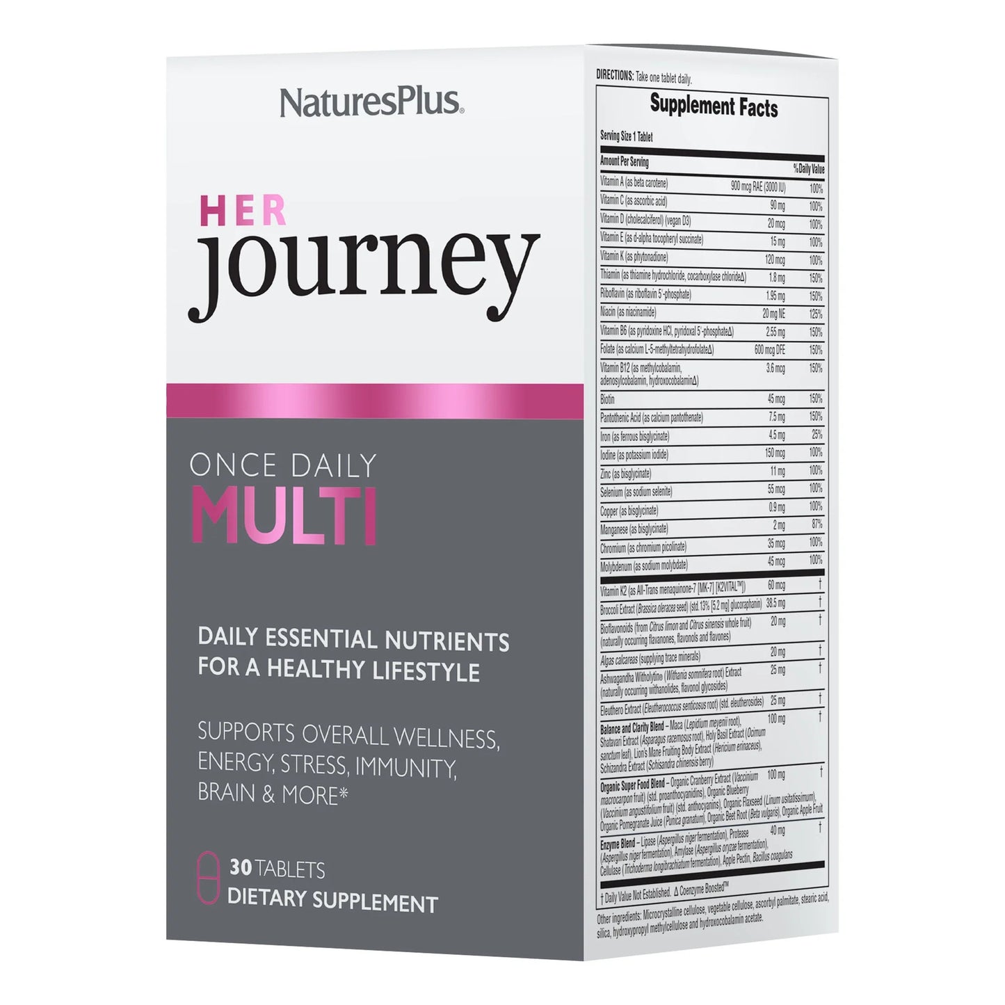 Nature’s Plus, Her Journey, Once Daily Multi, 30 Tablets UPC 097467303454 | HiLife Vitamins