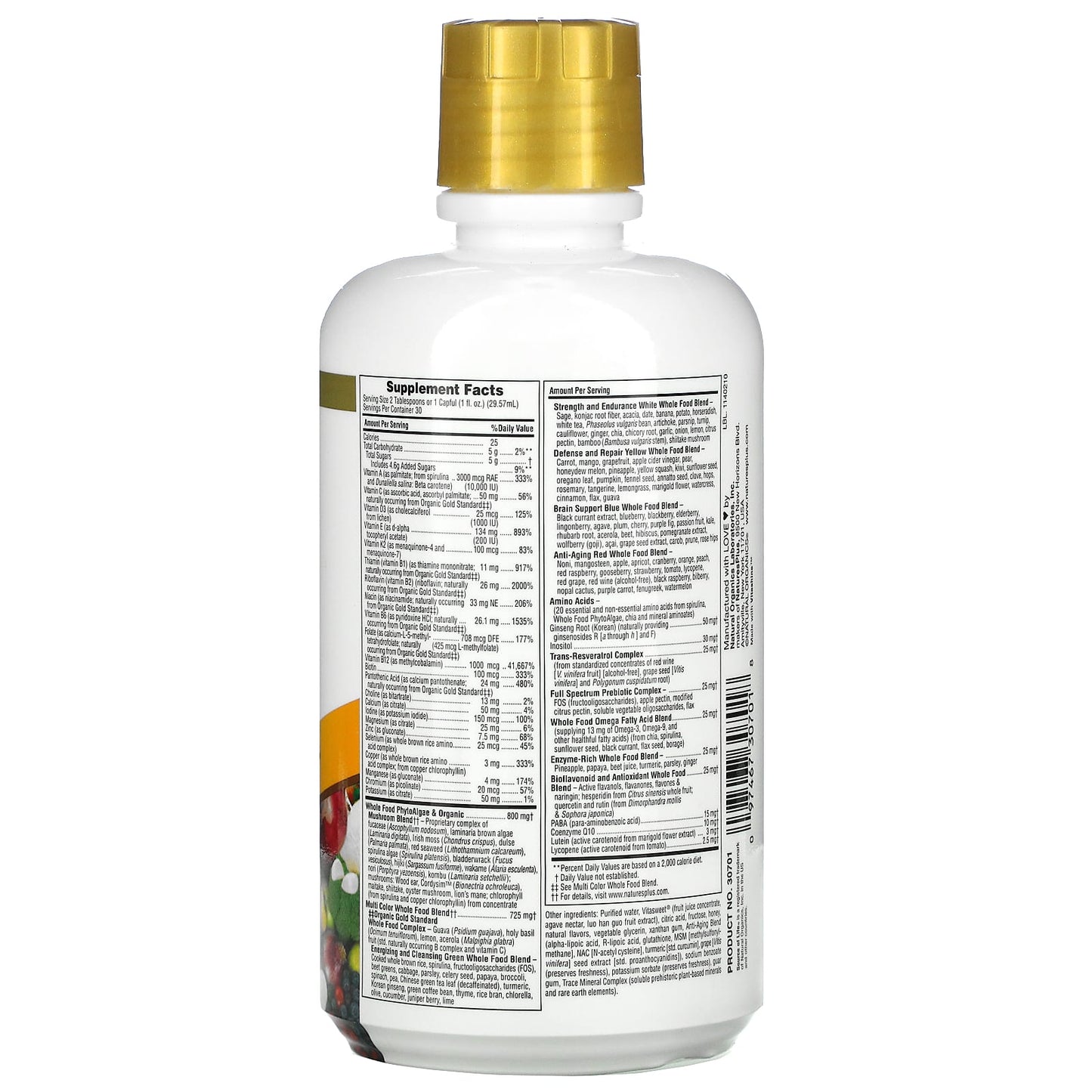 Nature’s Plus, Source of Life, Gold, Liquid, Multivitamin, Tropical Fruit, 30 FL OZ (900 ML) UPC 097467307018 | HiLife Vitamins