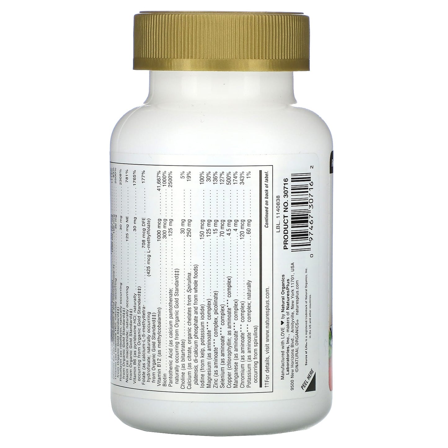Nature's Plus, Source of Life, Gold Capsules, 90 Vegetarian Capsules UPC 097467307162 | Hilife Vitamins