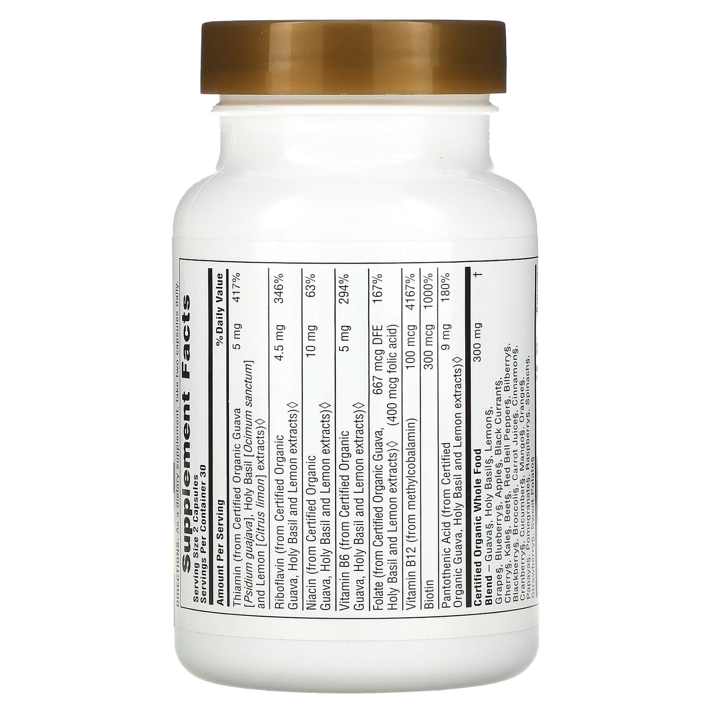 Nature's Plus, Source of Life Garden, Organic B-Complex, 60 Vegan Capsules UPC 097467307322 | HiLife Vitamins