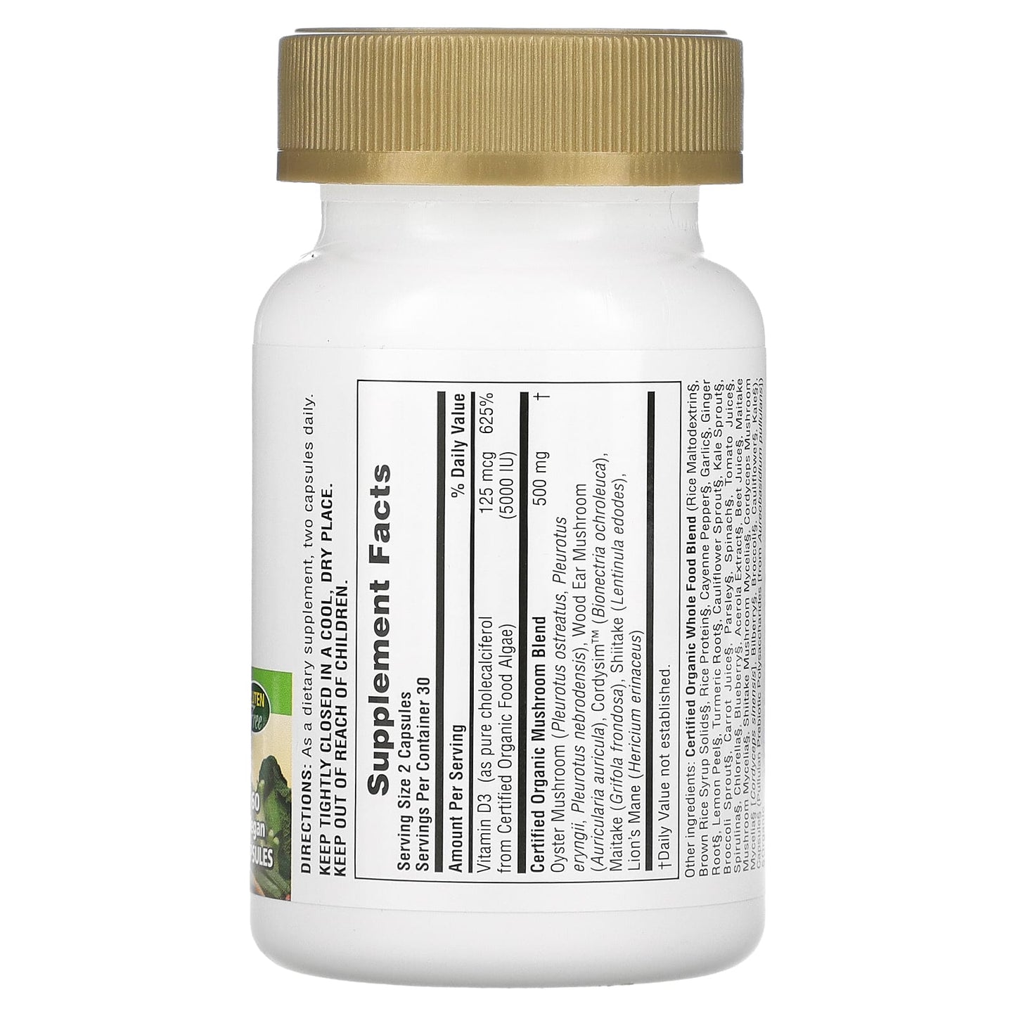 Nature's Plus, Source of Life, Garden, Organic Vitamin D3, 60 Capsules UPC 097467307353 | Hilife Vitamins