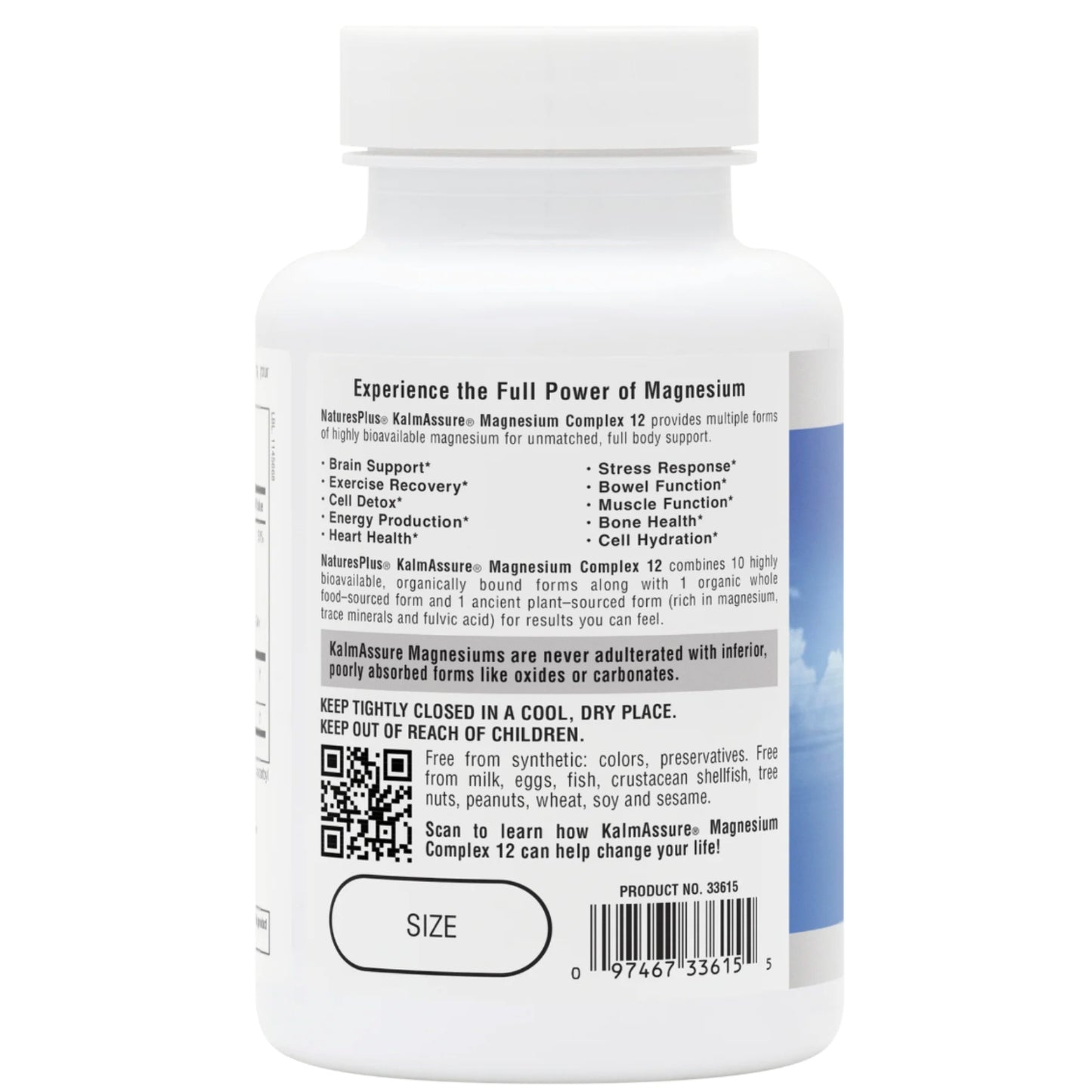 Nature’s Plus, KalmAssure Magnesium Complex 12, 60 Tablets UPC 097467336155 | HiLife Vitamins