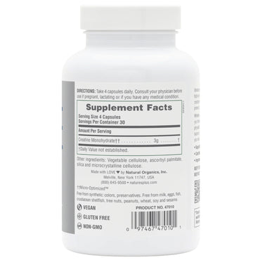 Nature's Plus, Creatine Micro-Optimized™, 120 Capsules UPC 097467470101 | Hilife Vitamins