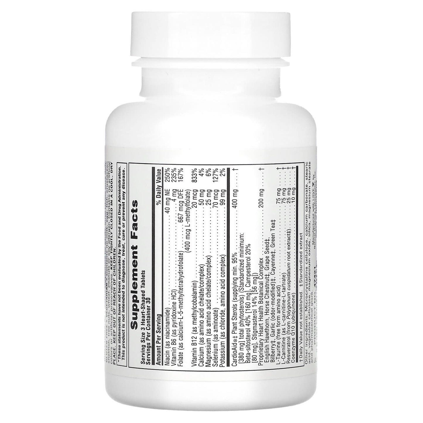 Nature's Plus, HeartBeat®, Cardiovascular Support, 90 Heart-Shaped Tablets UPC 097467474215 | Hilife Vitamins
