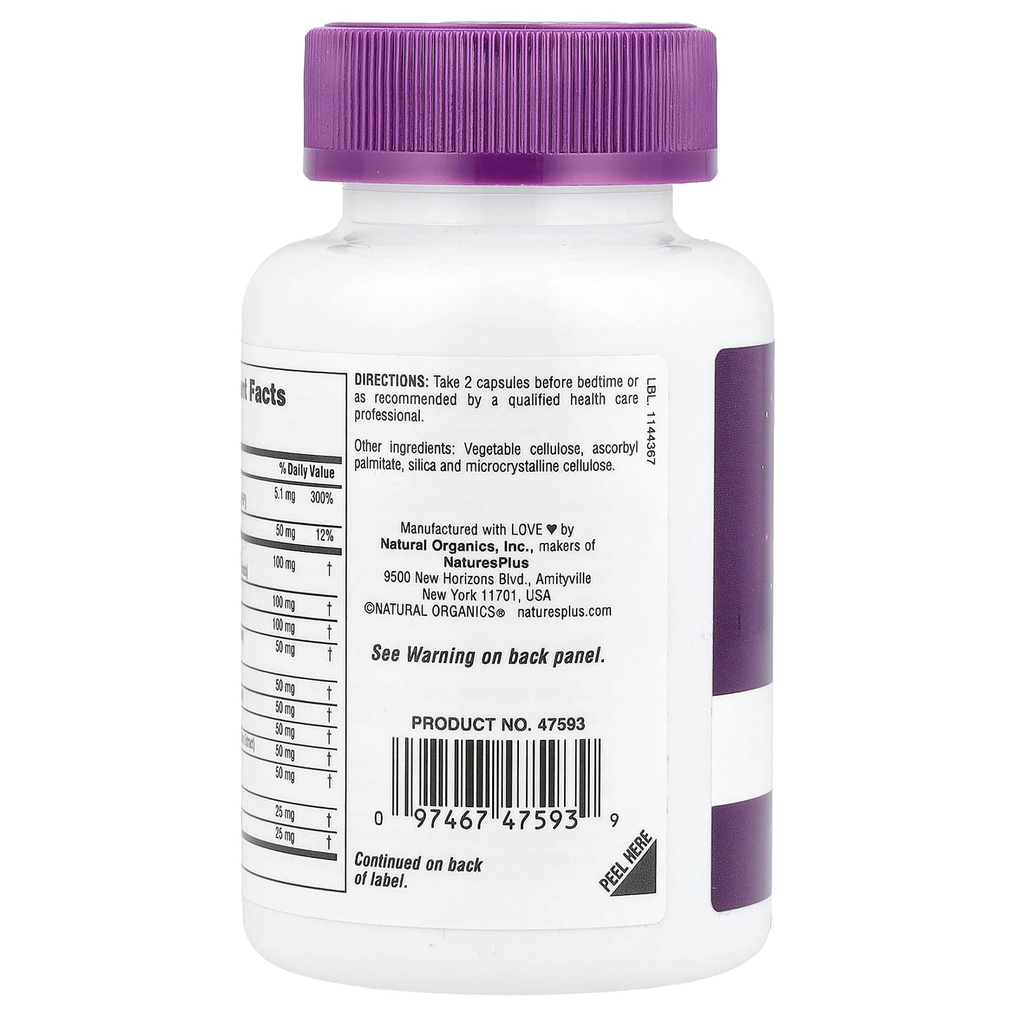 Nature's Plus, Dreaminol®, Stress & Sleep Complex, Melatonin Free, 60 Capsules UPC 097467475939 | HiLife Vitamins