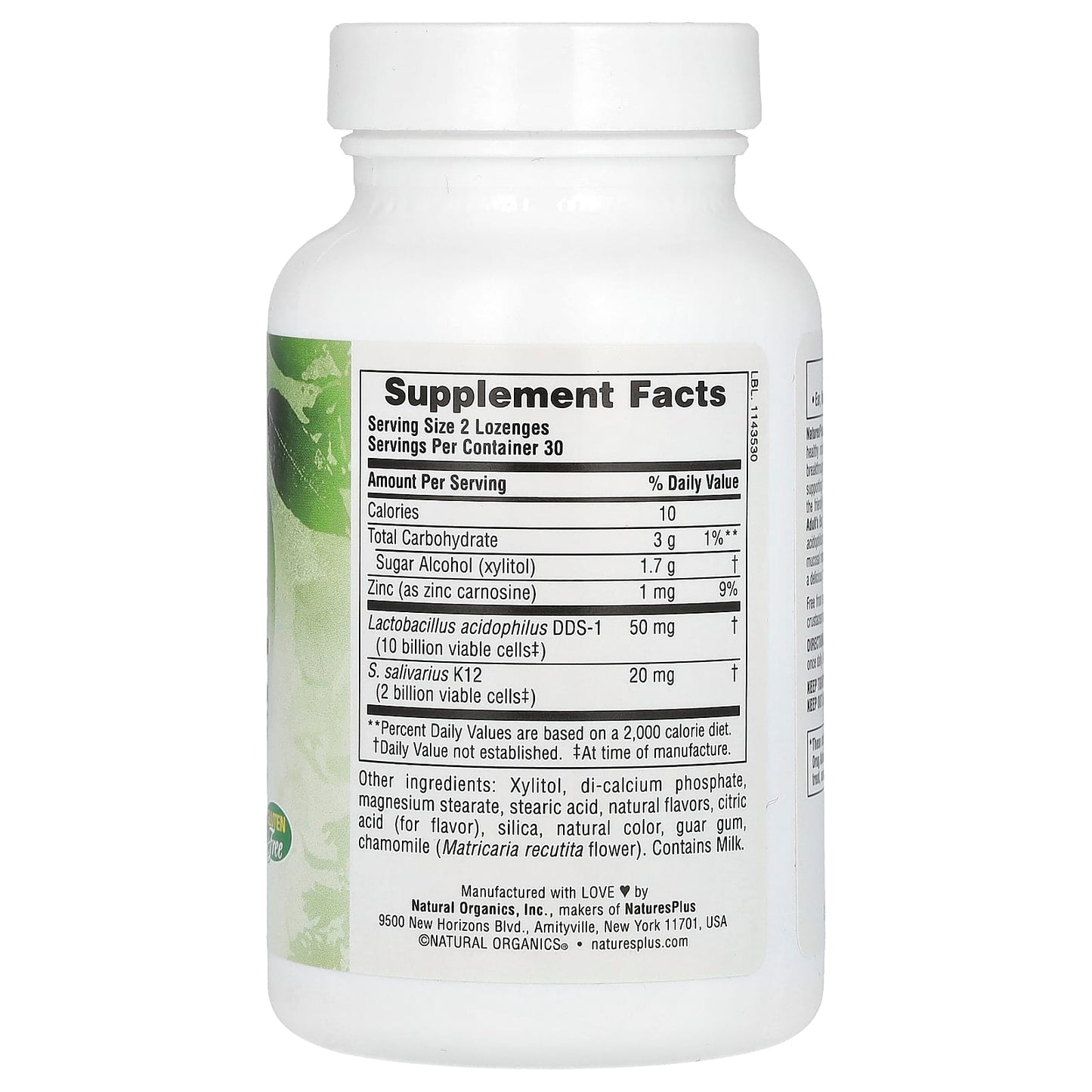 Nature's Plus, Adult's Ear, Nose & Throat Lozenges with K12 Probiotics, Natural Tropical Cherry-Berry, 60 Lozenges
