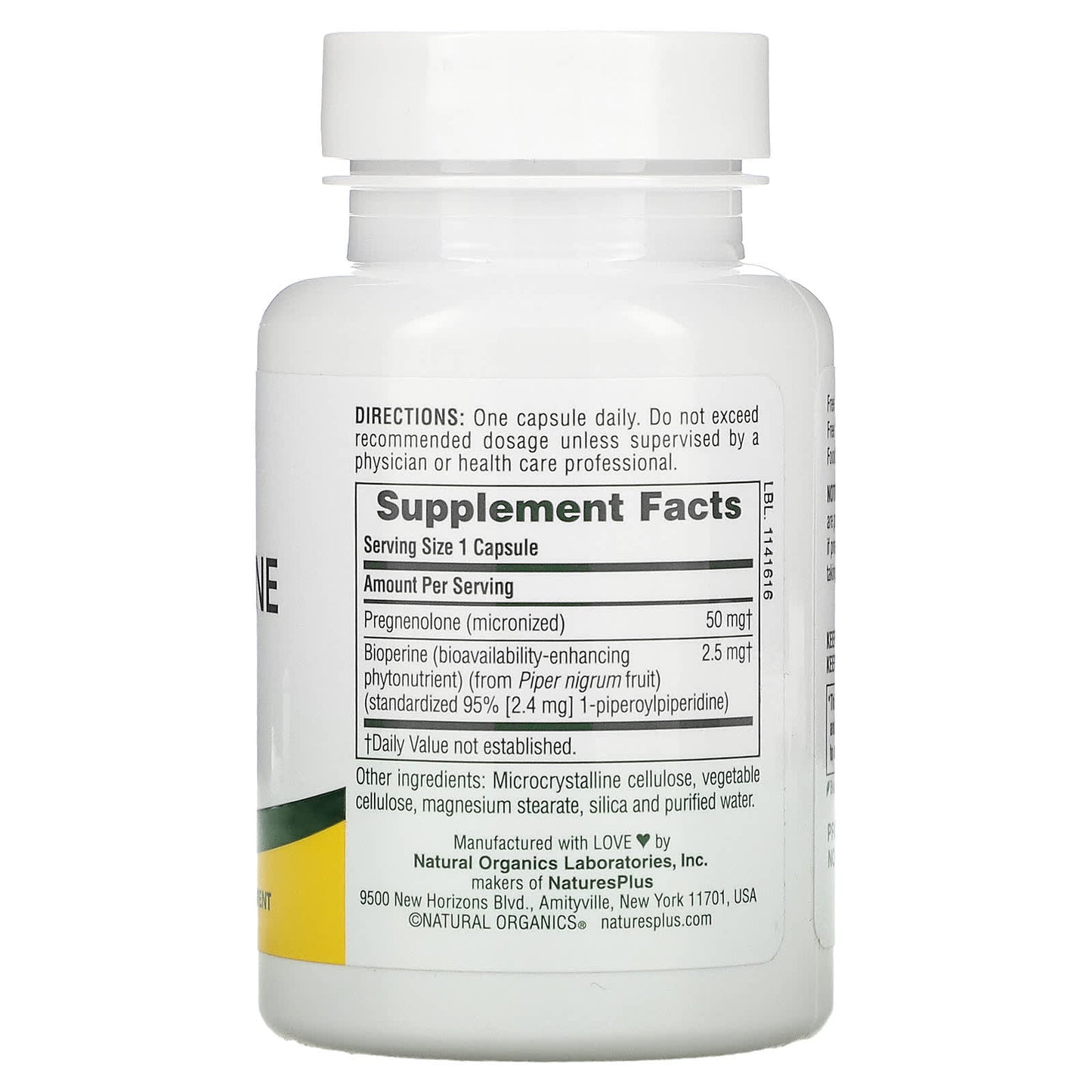Nature's Plus, Ultra Pregnenolone with Bioperine, 60 Vegetarian Capsules UPC 097467496941 | Hilife Vitamins