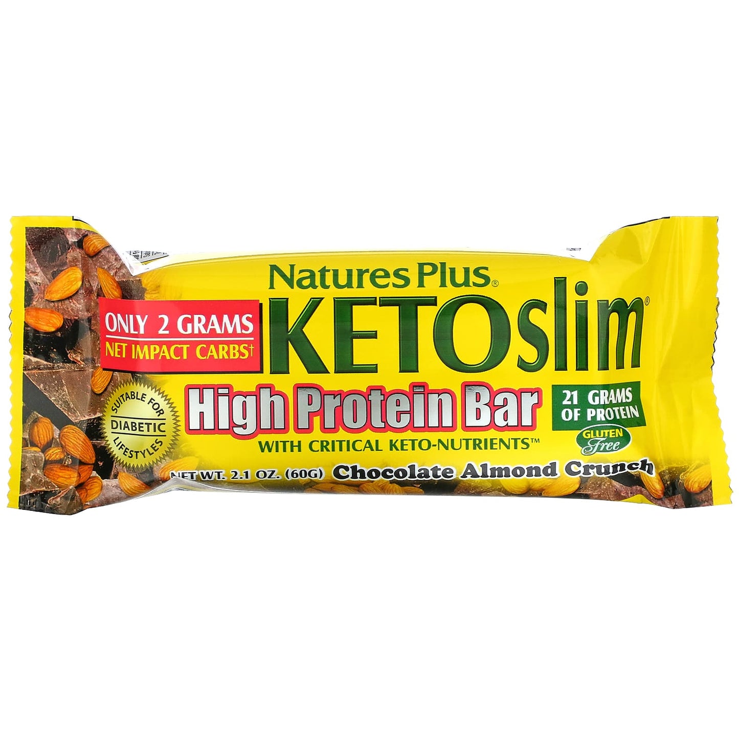 Nature's Plus, h Protein Bar, Chocolate Almond Crunch, 12 Bars, 12 Bars UPC 097467947528 | Hilife Vitamins