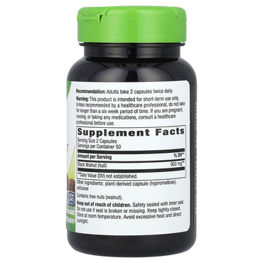 Nature’s Way, Black Walnut, 100 Vegetarian Capsules UPC 033674106006 | Hilife Vitamins