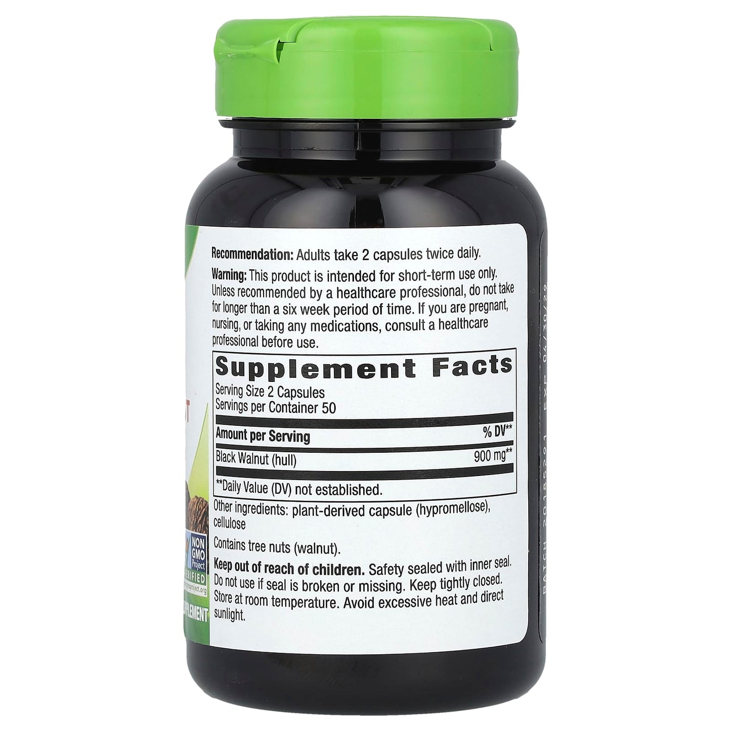 Nature’s Way, Black Walnut, 100 Vegetarian Capsules UPC 033674106006 | Hilife Vitamins