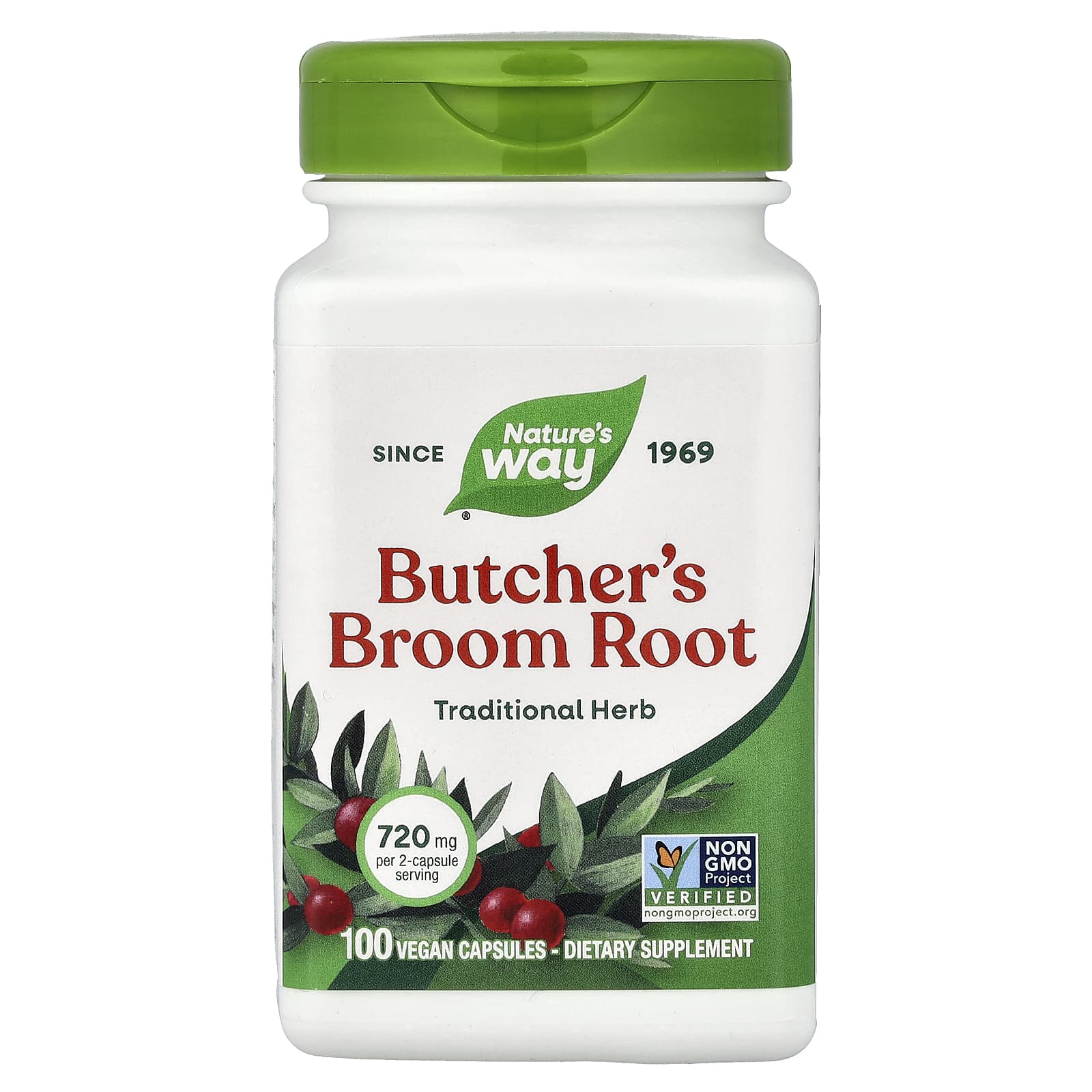 Nature’s Way, Butcher's Broom Root, 100 Vegan Capsules UPC 033674112502 | Hilife Vitamins