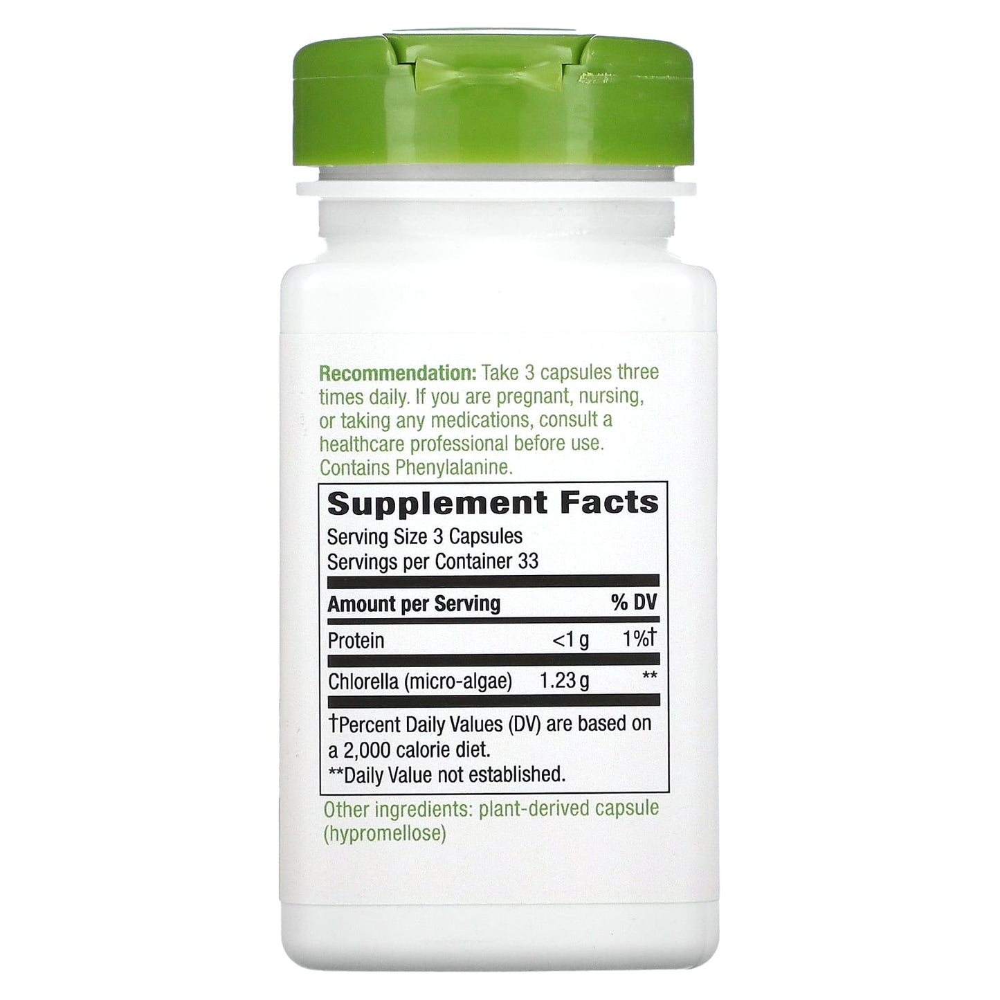 Nature’s Way, Chlorella, 100 Vegetarian Capsules UPC 033674118504 | Hilife Vitamins