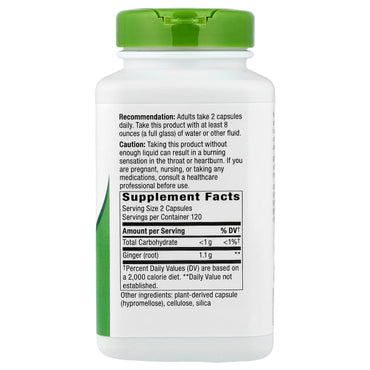 Nature’s Way, Ginger Root, 240 Vegetarian Capsules UPC 033674119266 | Hilife Vitamins
