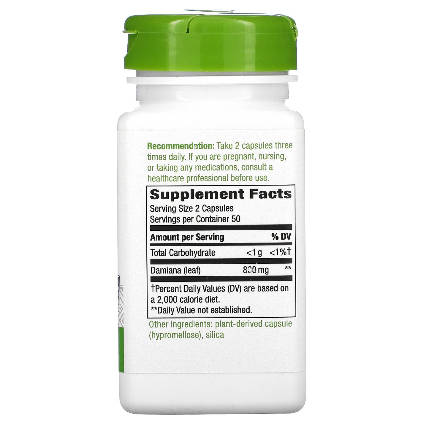 Nature’s Way, Damiana, 100 Vegetarian Capsules UPC 033674122006 | Hilife Vitamins