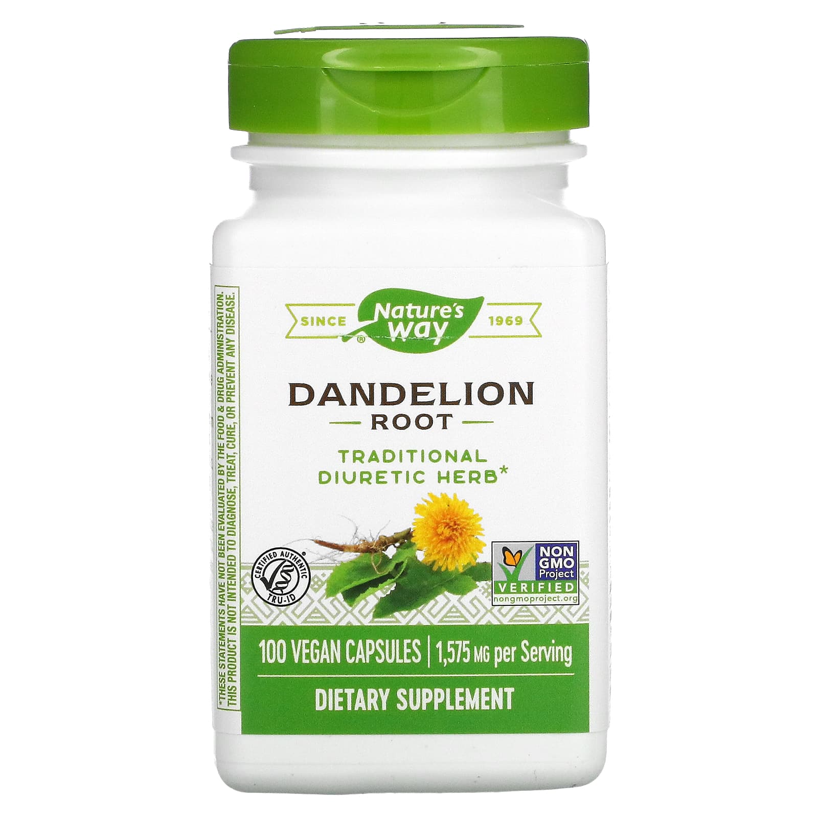 Nature’s Way, Dandelion Root, 100 Vegetarian Capsules UPC 033674123003 | Hilife Vitamins