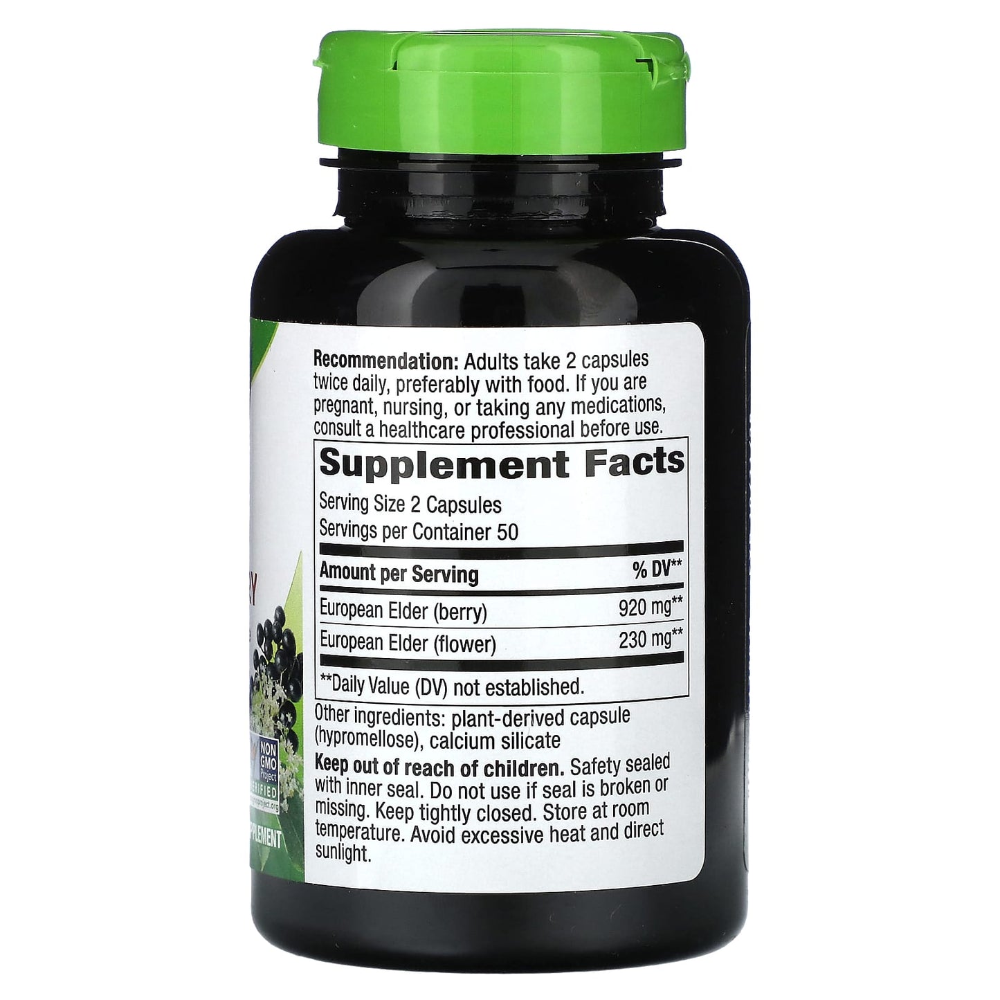 Nature’s Way, Black Elderberry, 100 Vegetarian Capsules UPC 033674124406 | Hilife Vitamins