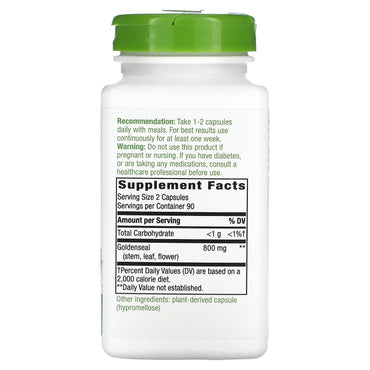 Nature’s Way, Goldenseal Herb, 180 Vegetarian Capsules UPC 033674137086 | HiLife Vitamins